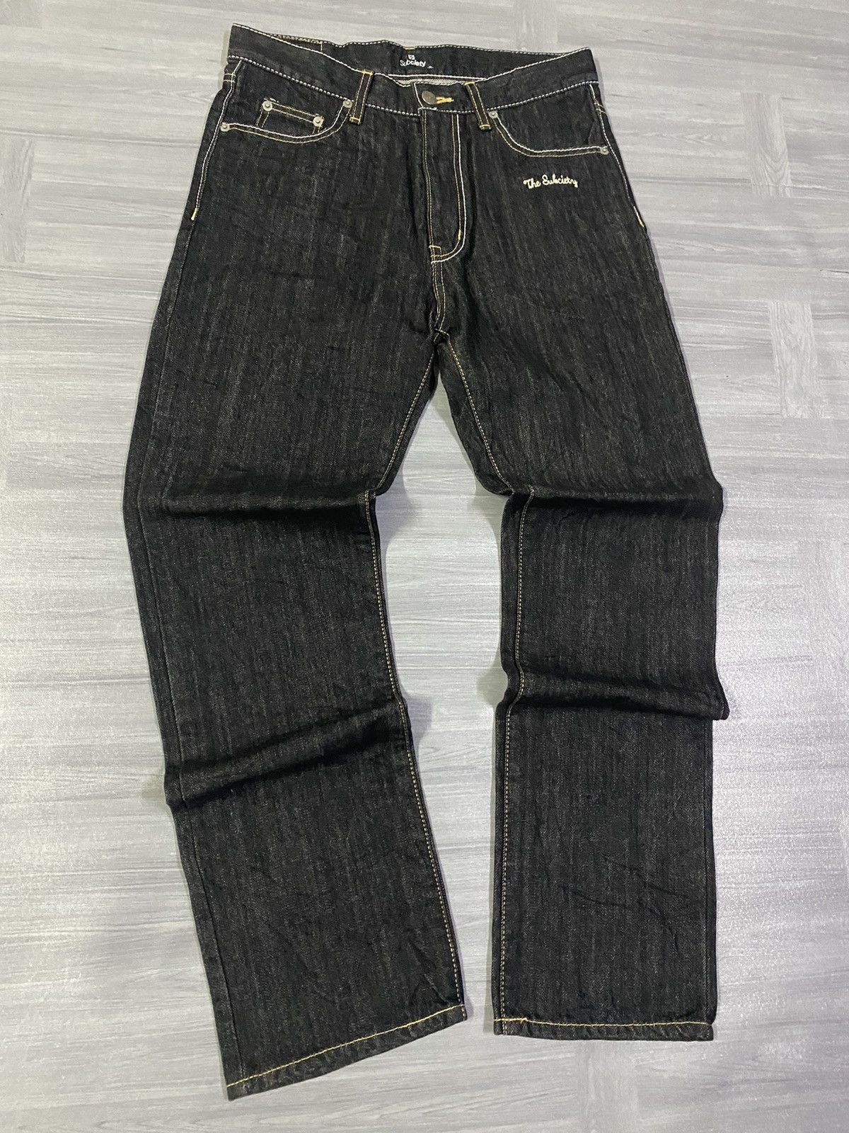 Japanese Brand Black Subciety Straight Denim Jeans Size US 32 / EU 48 - 13 Thumbnail