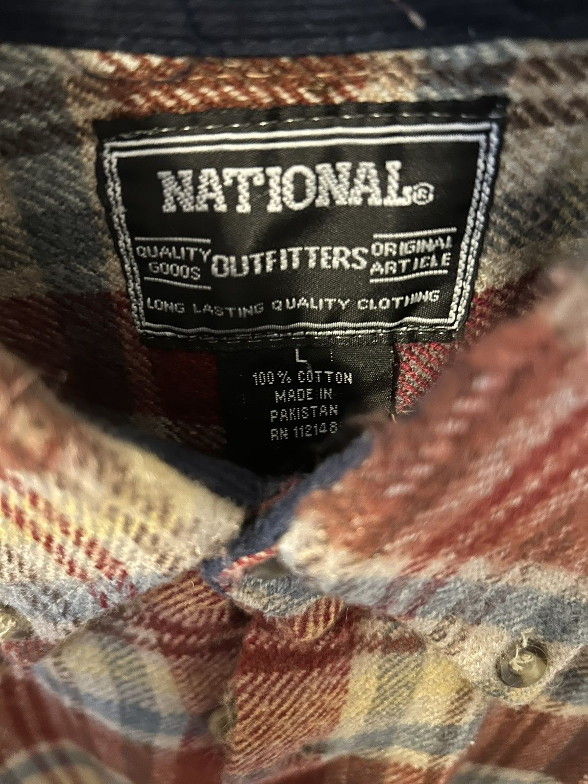 Vintage National Outfitters Brushed Cotton Flannel Plaid Shirt Large Size US L / EU 52-54 / 3 - 3 Thumbnail