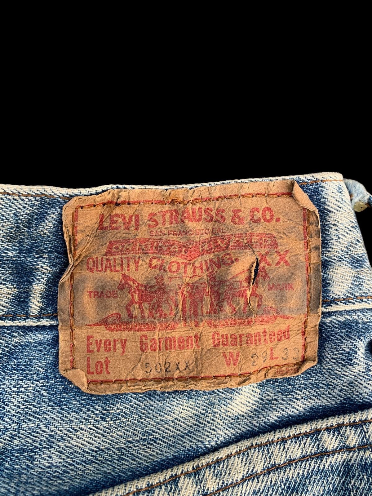 Kapital VINTAGE LEVI'S 502x SELVEDGE BIG E ASICWASH DISTRESSED DENIM Size US 28 / EU 44 - 10 Thumbnail
