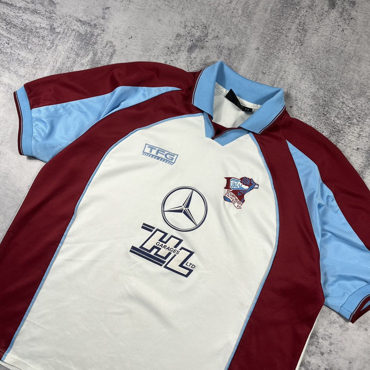 Vintage TFG Sports Scunthorpe United 2001/03 Home Soccer Jersey Kit Size US XL / EU 56 / 4 - 2 Thumbnail