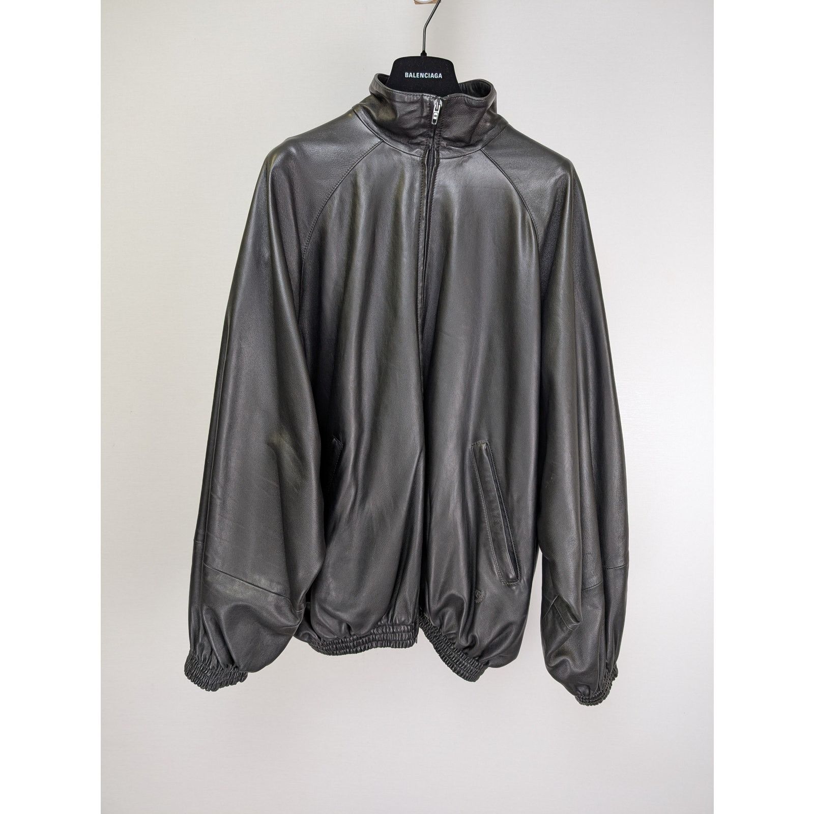 Balenciaga o1rshd1 Leather Down Jacket in Black Size US L / EU 52-54 / 3 - 1 Thumbnail