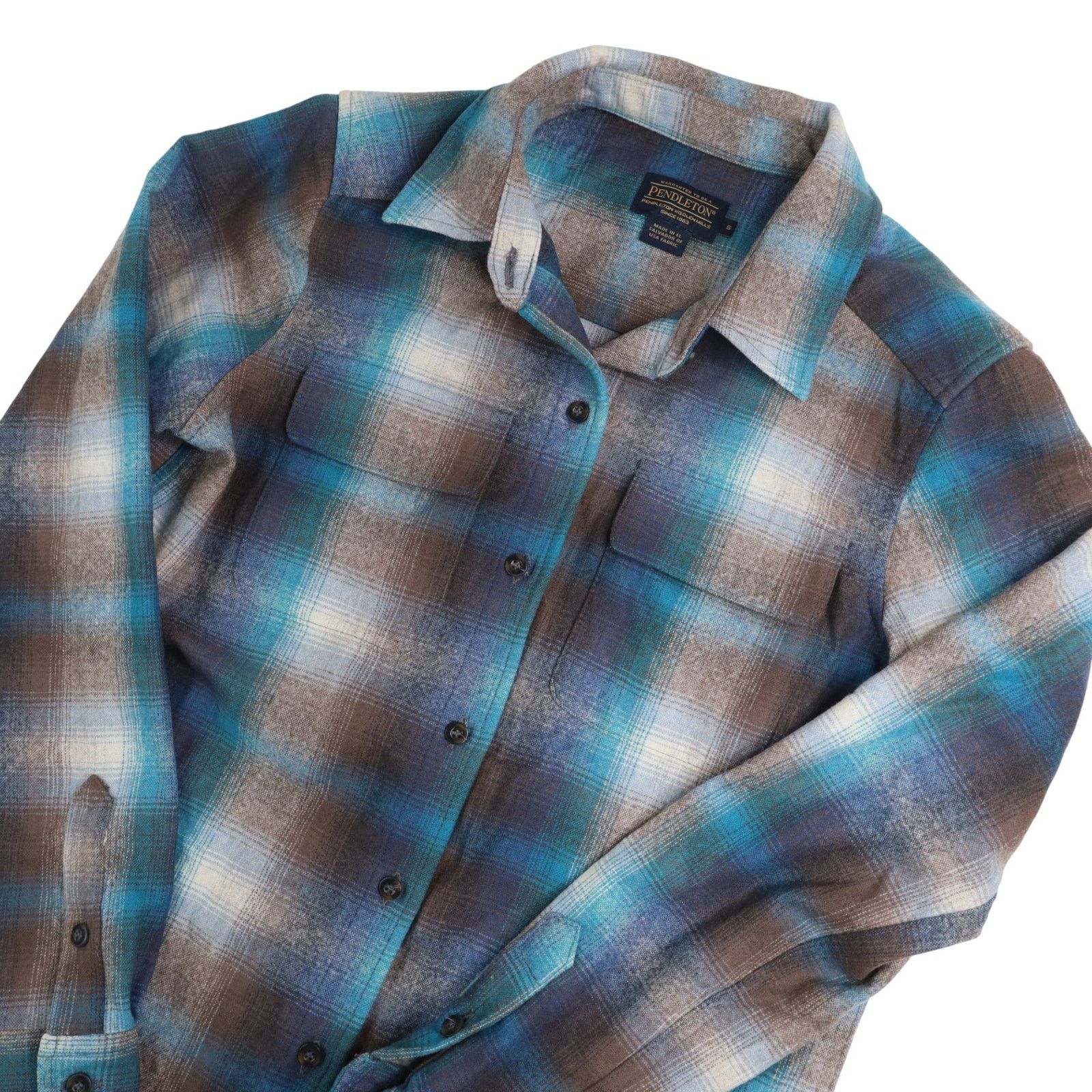 Pendleton Pendleton Shadow Plaid Wool Flannel Button Up Shirt Size S / US 4 / IT 40 - 2 Thumbnail