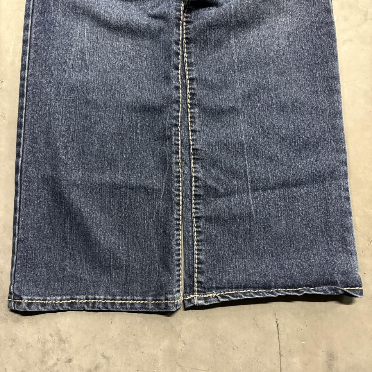 Vintage Crazy Vintage Y2K/2000s WideLeg Embroidered Pocket Grunge Skater Style Dark Wash Denim Jeans! Size US 36 / EU 52 - 5 Thumbnail