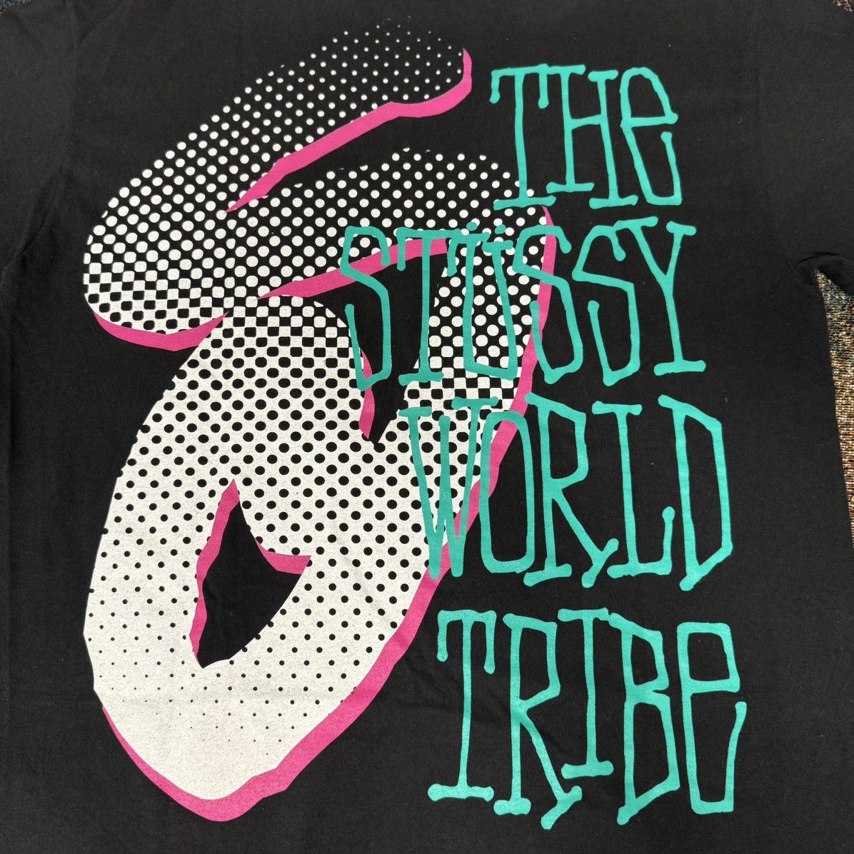 Stussy × Vintage VINTAGE STUSSY WORLD TRIBE TEE BLACK Size US L / EU 52-54 / 3 - 6 Thumbnail