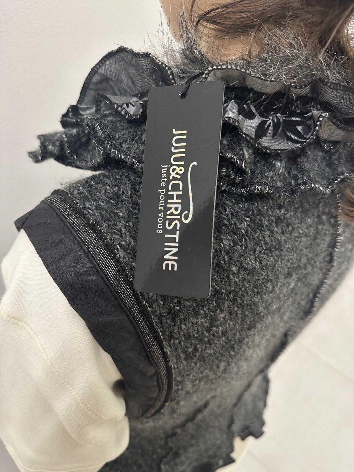 Vintage Juju Christine Knit y2k Vest Gilet Faux Fur Wool Steampunk Size L / US 10 / IT 46 - 7 Thumbnail