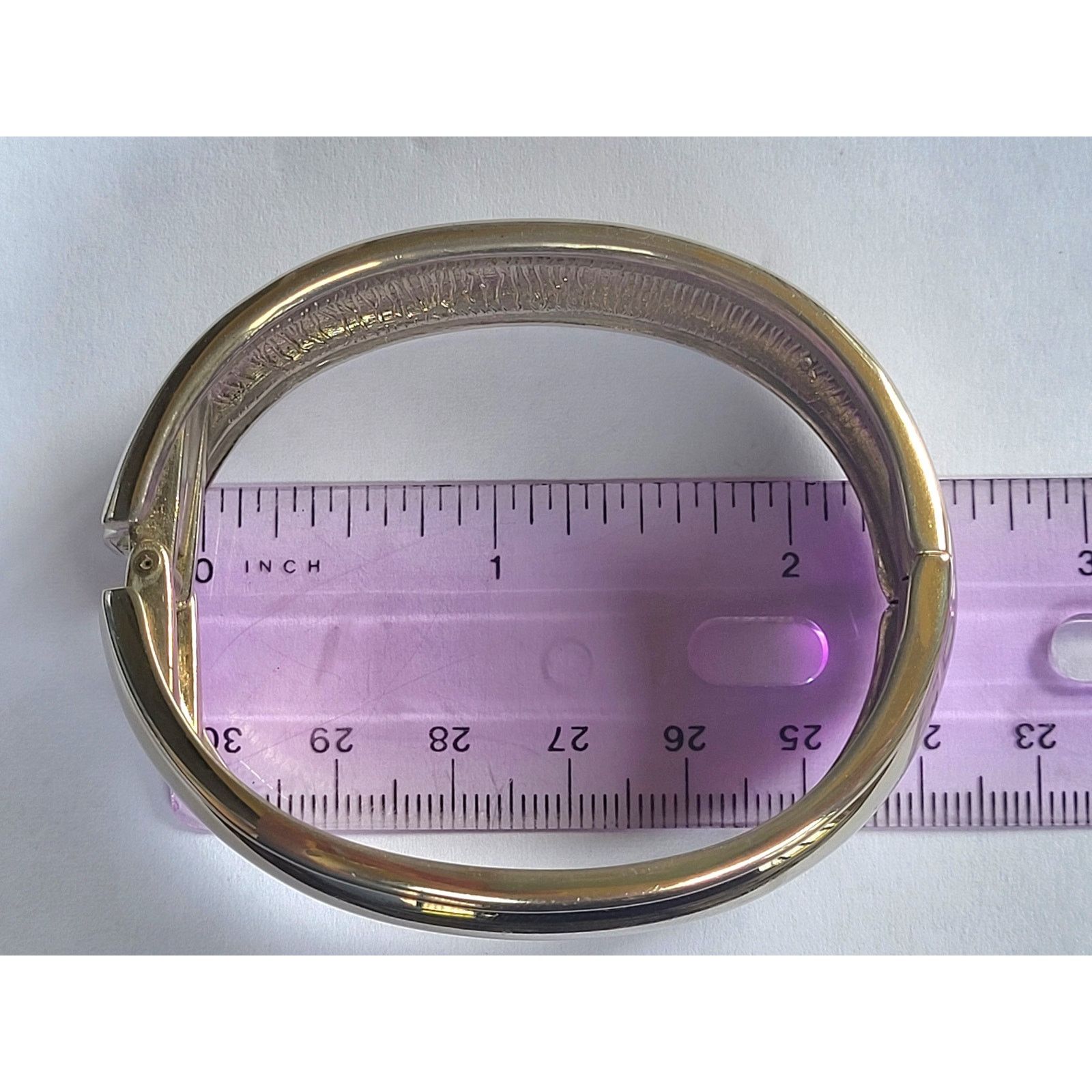 Other Silver Gold 2-Tone Hinged Bangle Wide Bracelet Men Women Size ONE SIZE - 4 Thumbnail