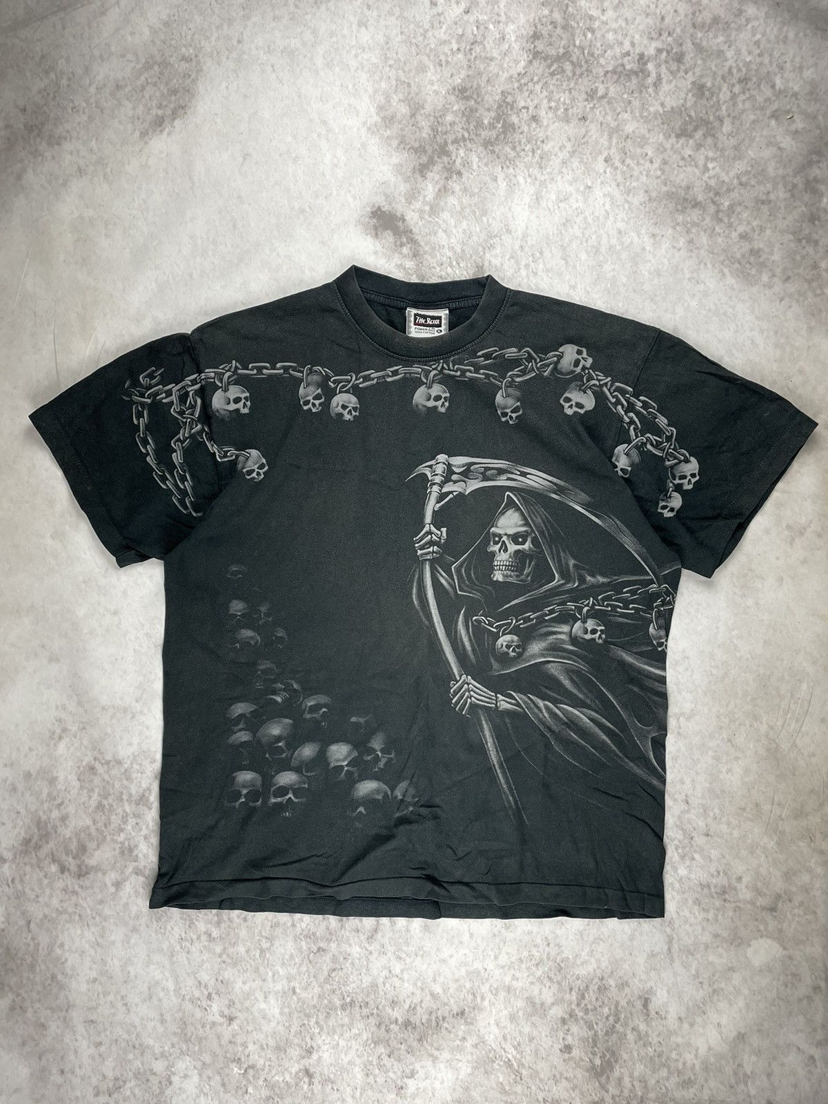 image of Skool Vintage T Shirt Tee Overprint Death Rock in Black, Men's (Size XL)