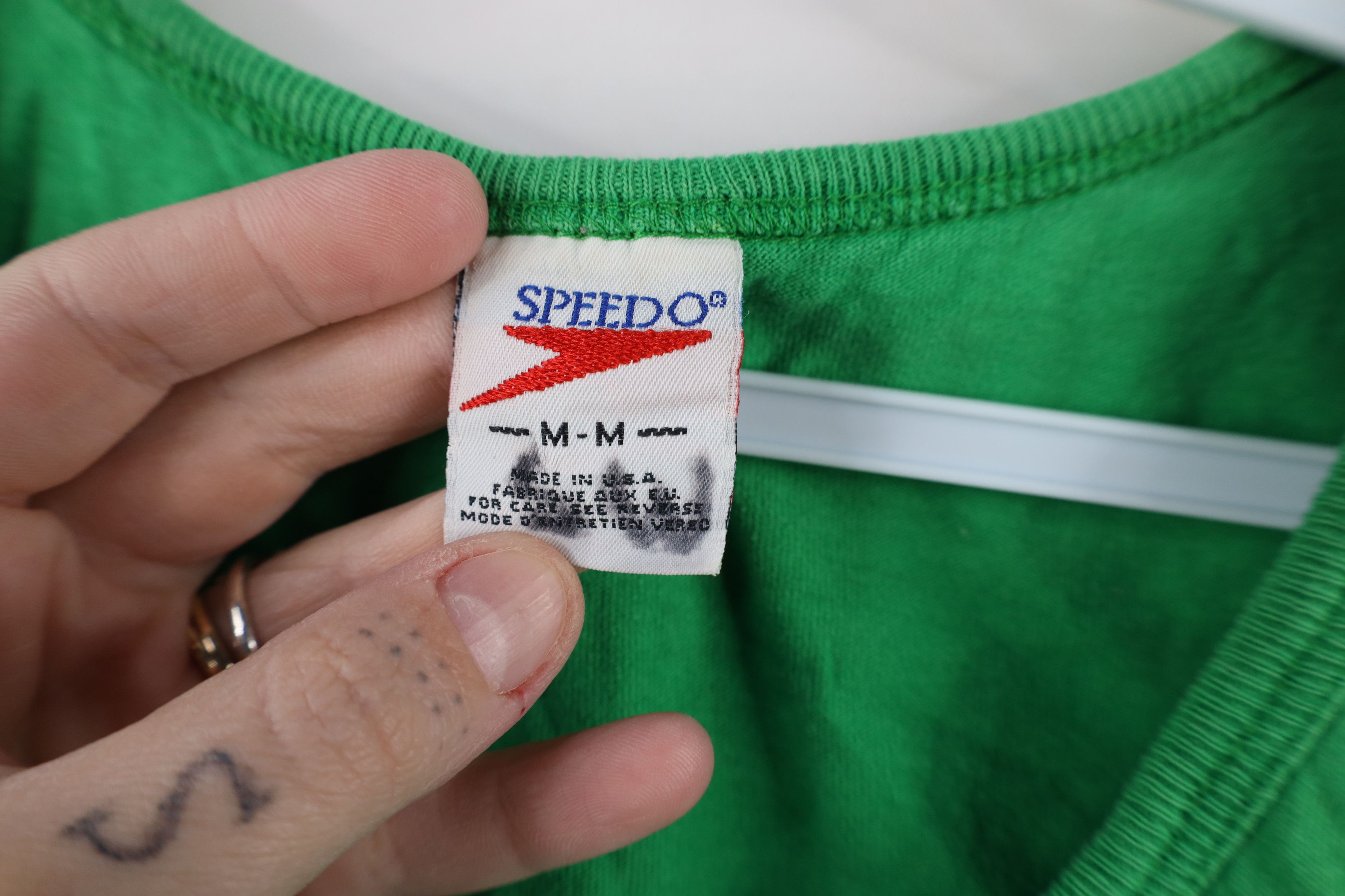Speedo × Vintage Vintage 90s Speedo Tank Top T-Shirt Kelly Green Cotton USA Size US M / EU 48-50 / 2 - 9 Thumbnail