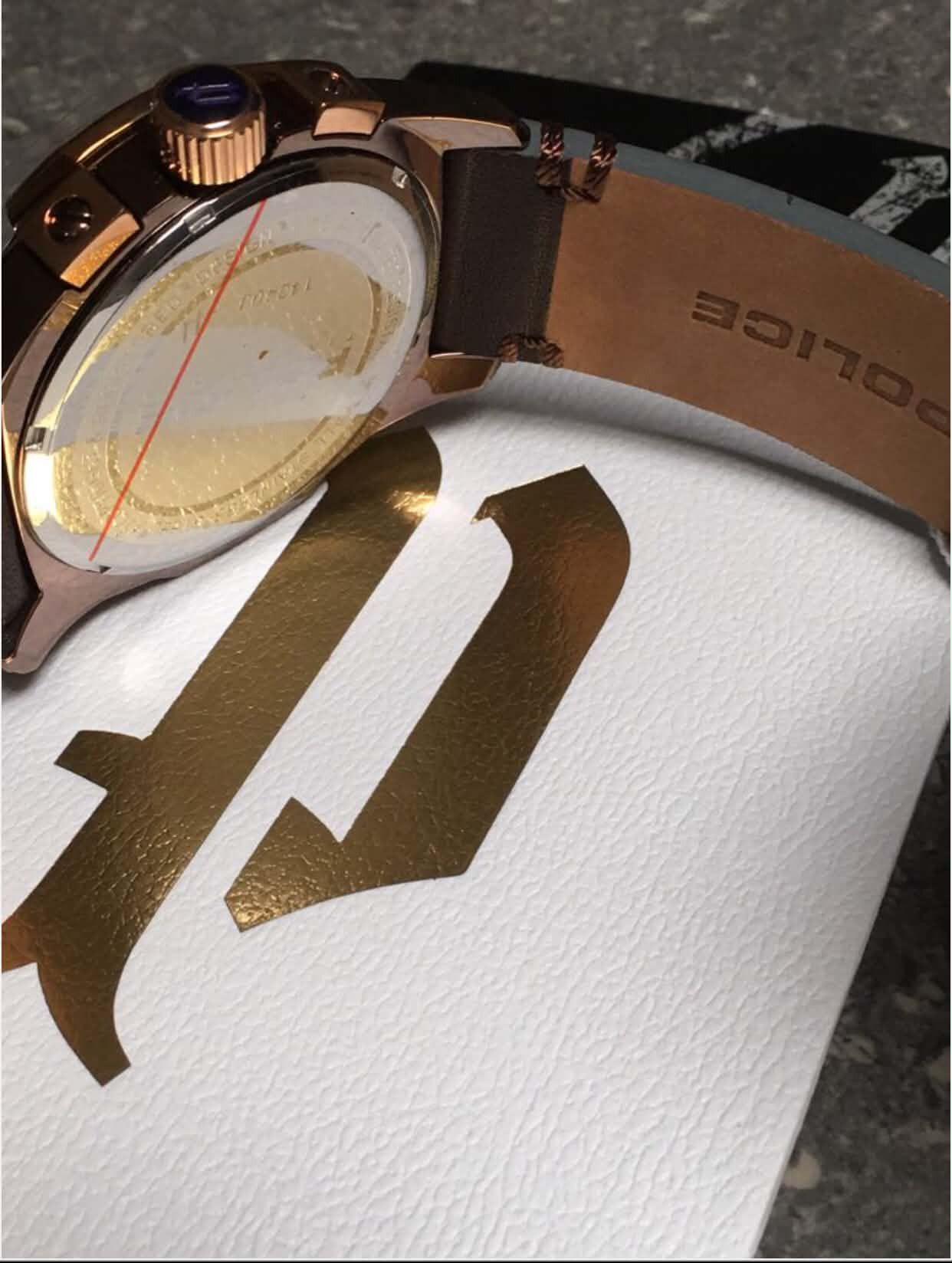 Other Police Stainless Steel DB Leather Strap / Rose Gold Bezel Size ONE SIZE - 5 Thumbnail