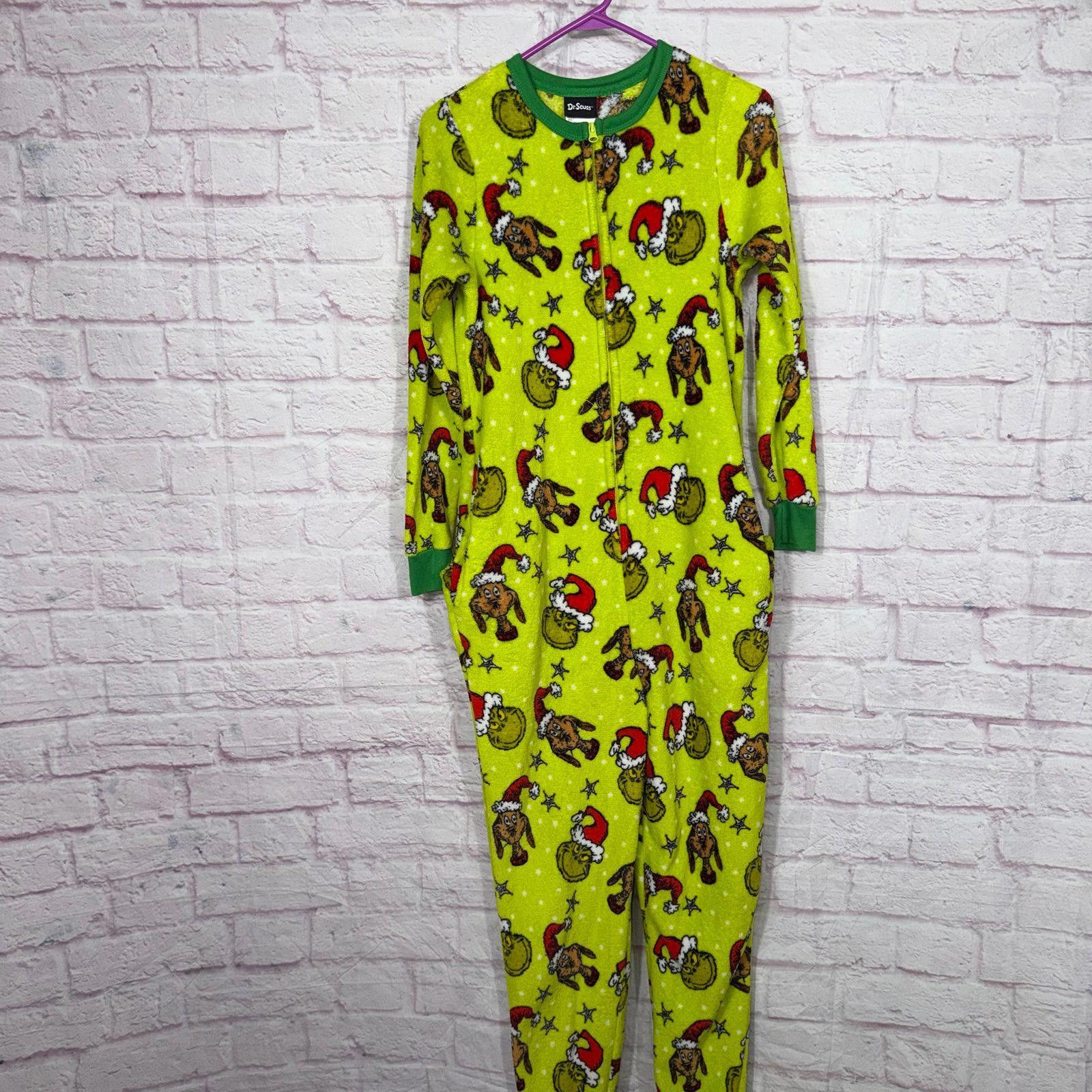 Other The Grinch Pajamas One Piece Drop Seat Back Flap Size Small Size ONE SIZE - 2 Thumbnail