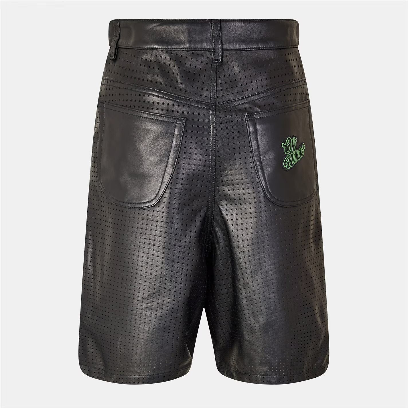 Off-White o1g2r1mq0326 Leather Shorts in Black Size US 34 / EU 50 - 2 Thumbnail