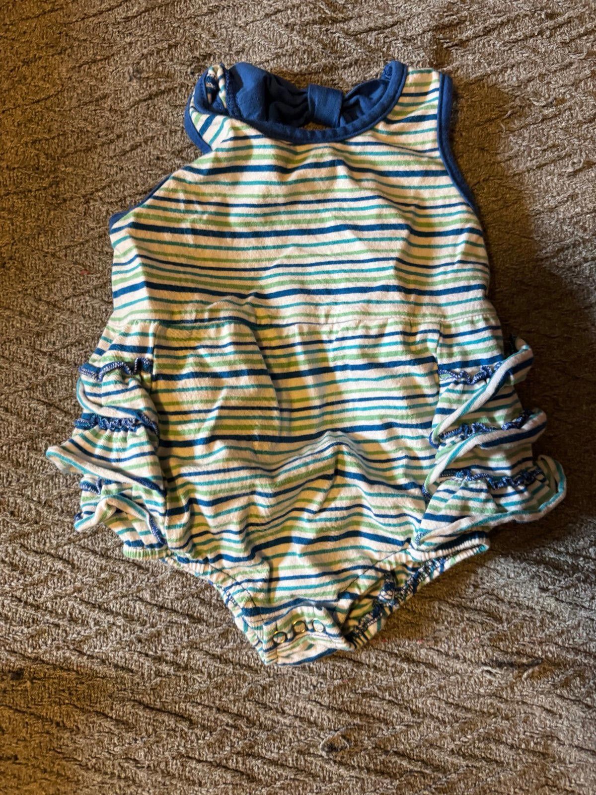 Designer 18-24 Month Summer Blue Stripe Onesie Size ONE SIZE - 1 Thumbnail