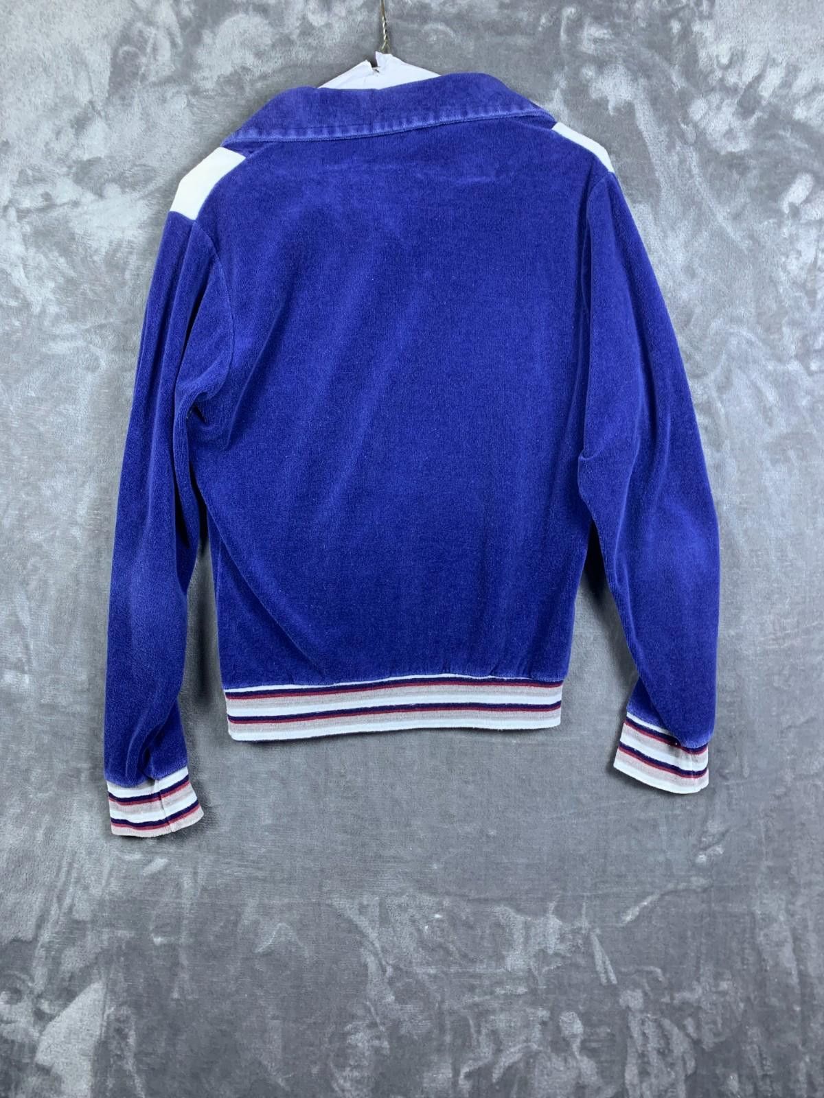 Designer 70s ELY Johnny Collar Plush Cotton Pullover LS Polo (274) Size US S / EU 44-46 / 1 - 2 Thumbnail