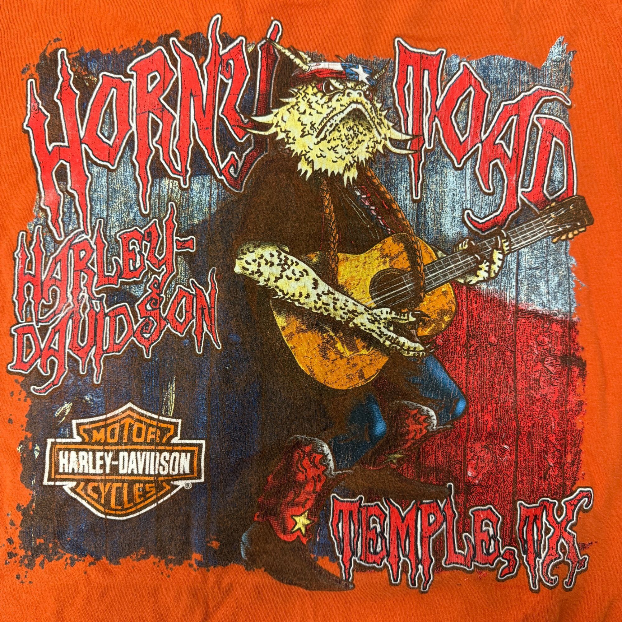 Harley Davidson H-D Motorcycle Texas HORNY TOAD Cowboy Playing GUITAR Biker Size US L / EU 52-54 / 3 - 1 Thumbnail
