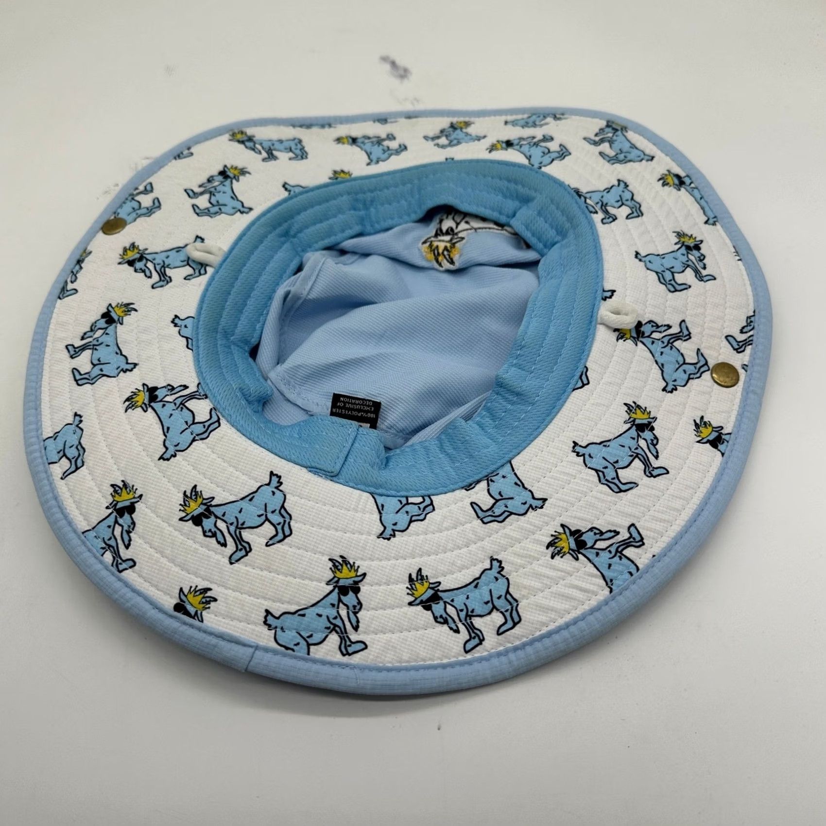 Vintage Goat Usa Bucket Hat Adult Men OSFA Light Blue Embroidered Logo Hiking Fishing Size ONE SIZE - 5 Thumbnail