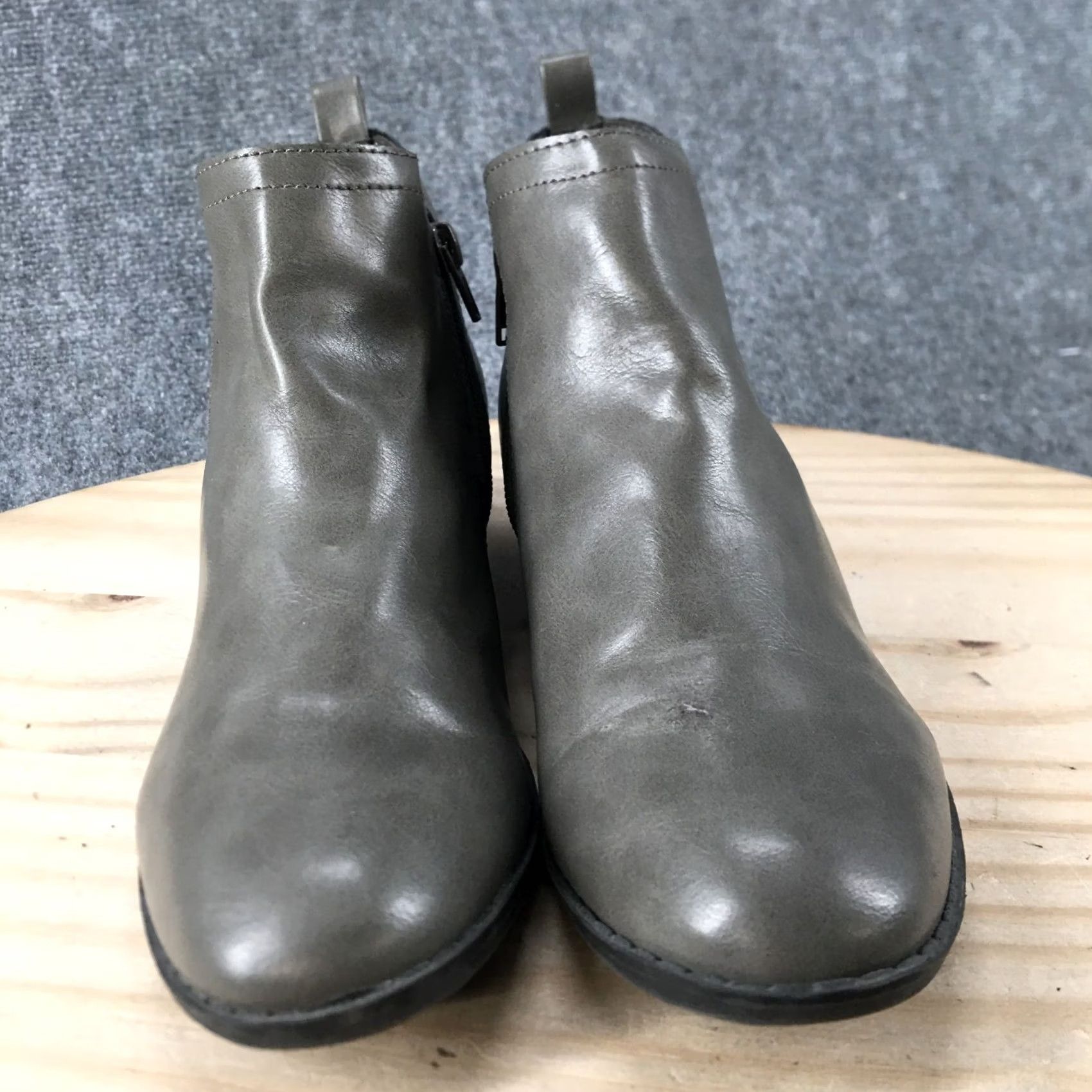 Vintage American Rag Womens Boots Cadee Ankle Booties Heels Beige Faux Leather Zip 8.5 M Size US 9 / IT 39 - 7 Thumbnail