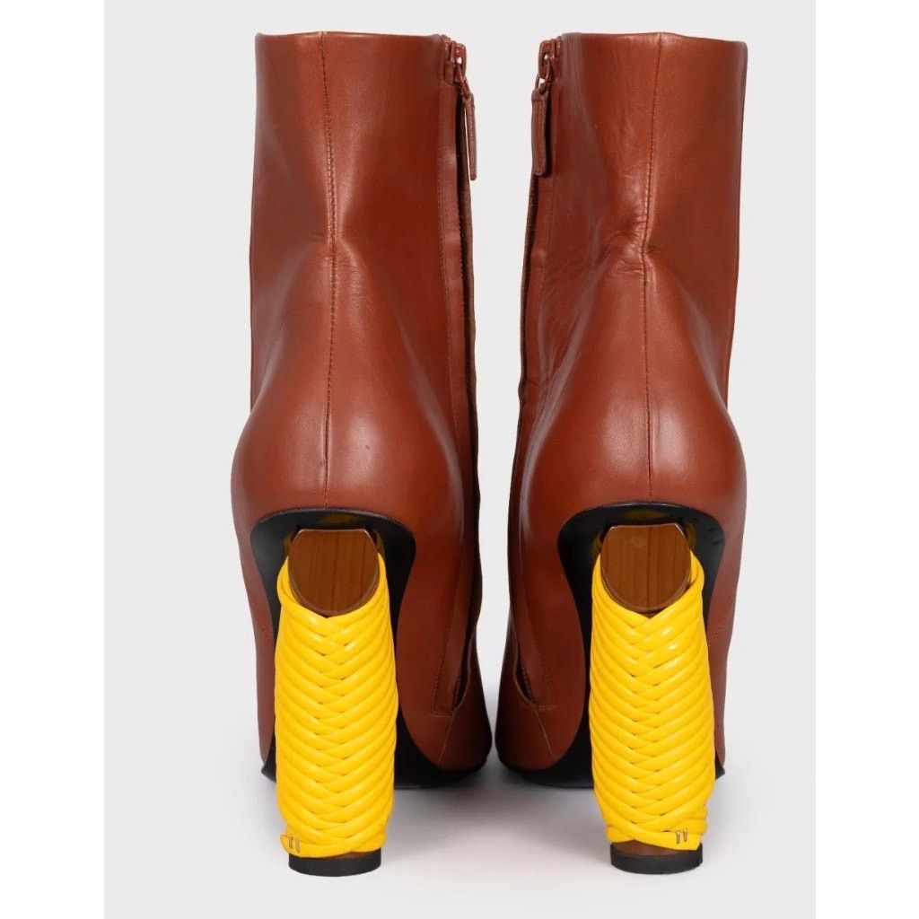 Balenciaga Balenciaga Brown Leather Pointed Toe Ankle Boots Size 39 Size US 8 / IT 38 - 4 Thumbnail