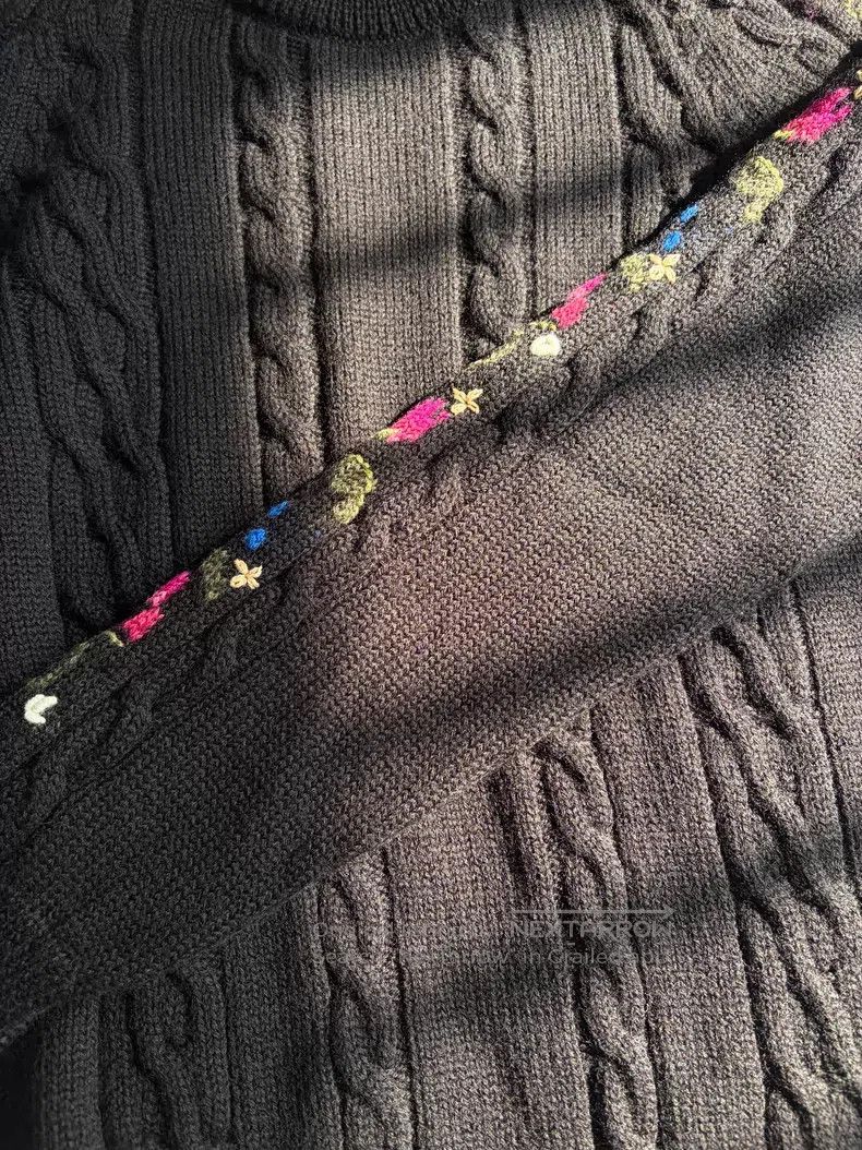 Saint Laurent Paris Saint Laurent Paris Men's Floral Knit Sweater i Size US XL / EU 56 / 4 - 5 Thumbnail