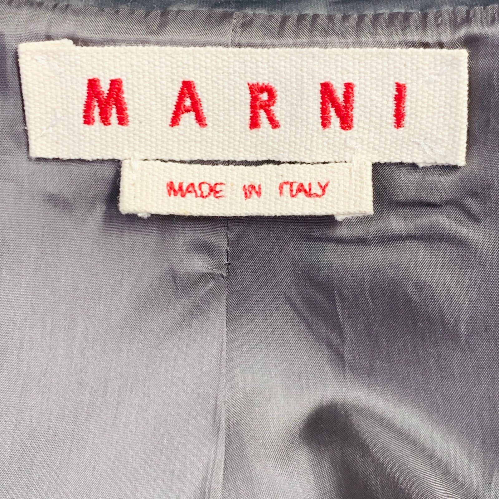 Marni 2 Grey Polyester Techno Peplum Hidden Placket Jacket Blazer Size XS / US 0-2 / IT 36-38 - 4 Thumbnail