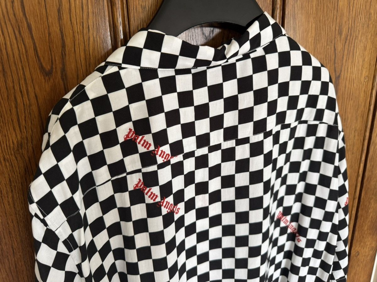 $790 Palm angels checkerboard checker ss hawaiian shirt 52