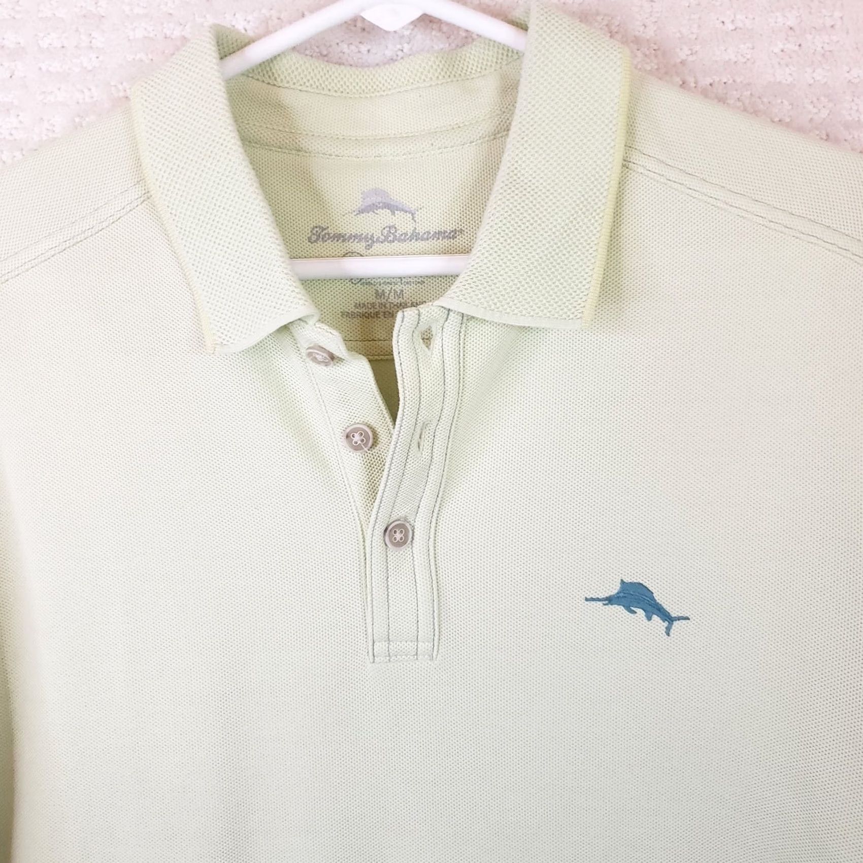 Tommy Bahama Tommy Bahama Polo Shirt Men Short Sleeve Supima Cotton Light Green M Regular Knit Solid Shirt Size US M / EU 48-50 / 2 - 3 Thumbnail