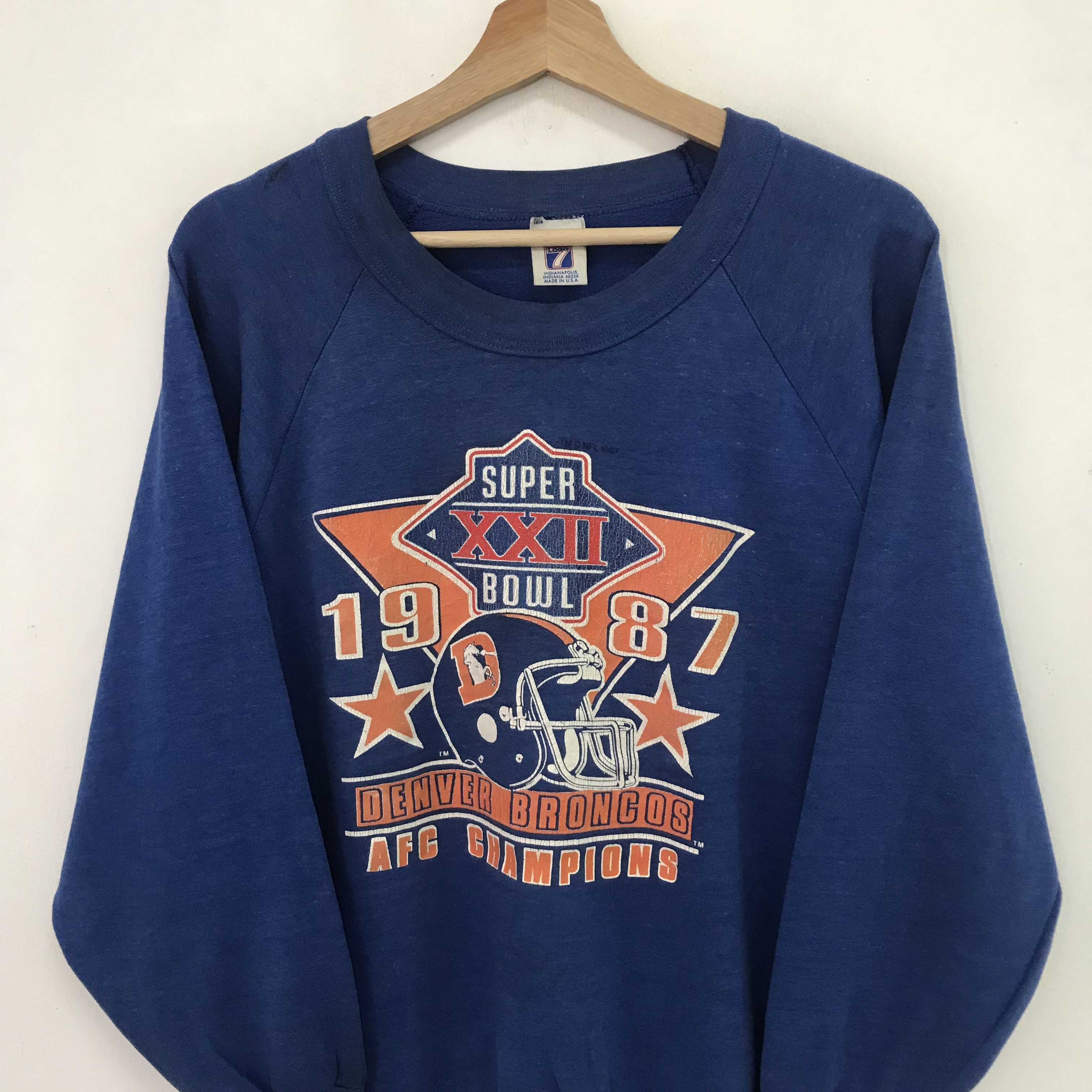 Vintage Vintage 90's Denver Broncos Blue Sweatshirt - 491 Size US XL / EU 56 / 4 - 3 Thumbnail