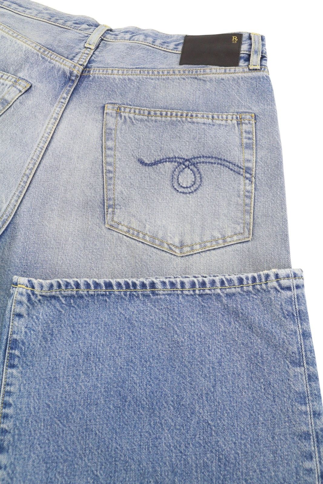 R13 D'ARCY LOOSE 33 Veiled Blue Whiskers Faded Zip SS25 86835 Size US 33 - 6 Thumbnail