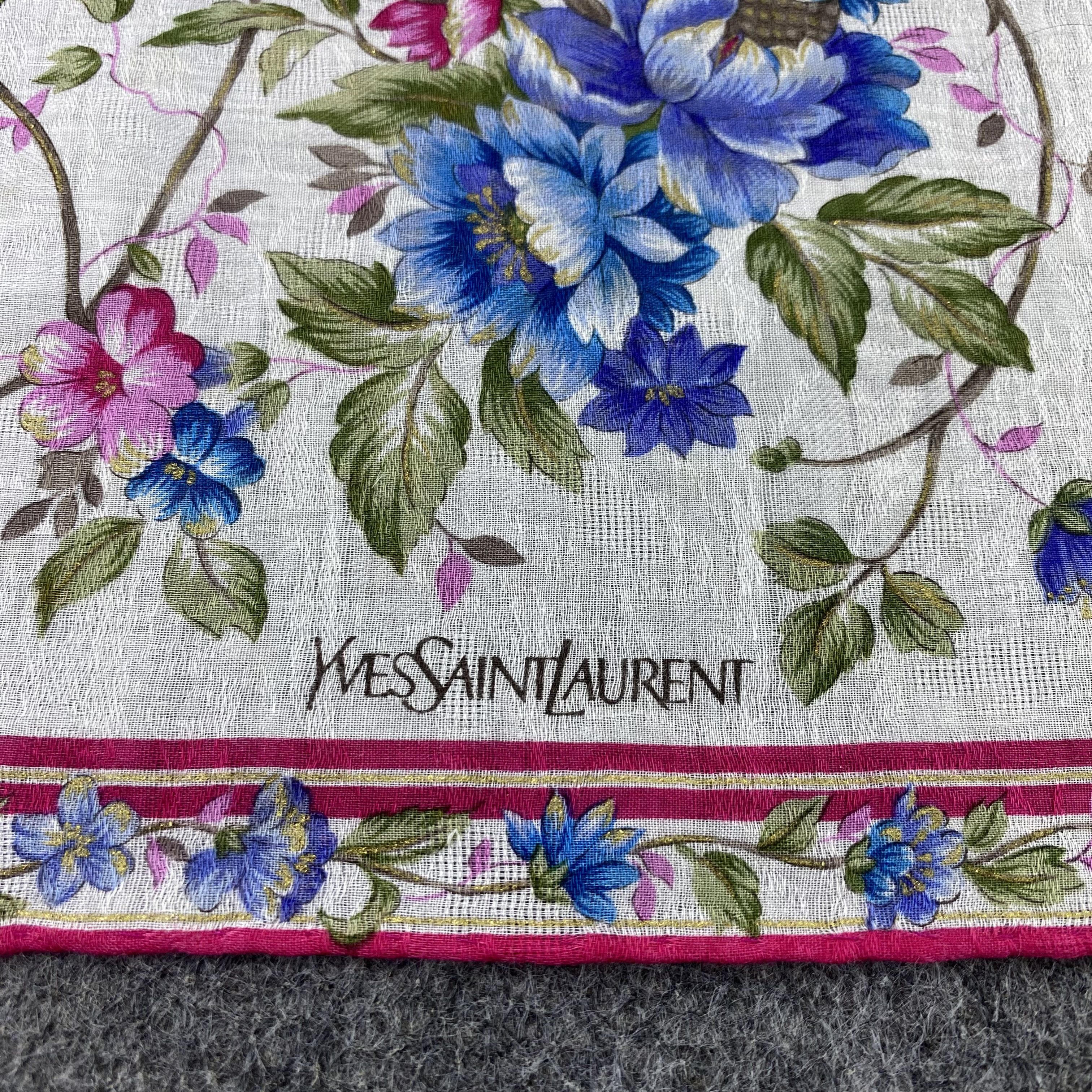 Yves Saint Laurent Yves Saint Laurent Handkerchief Neckerchief Bandana-B1760 Size ONE SIZE - 7 Thumbnail