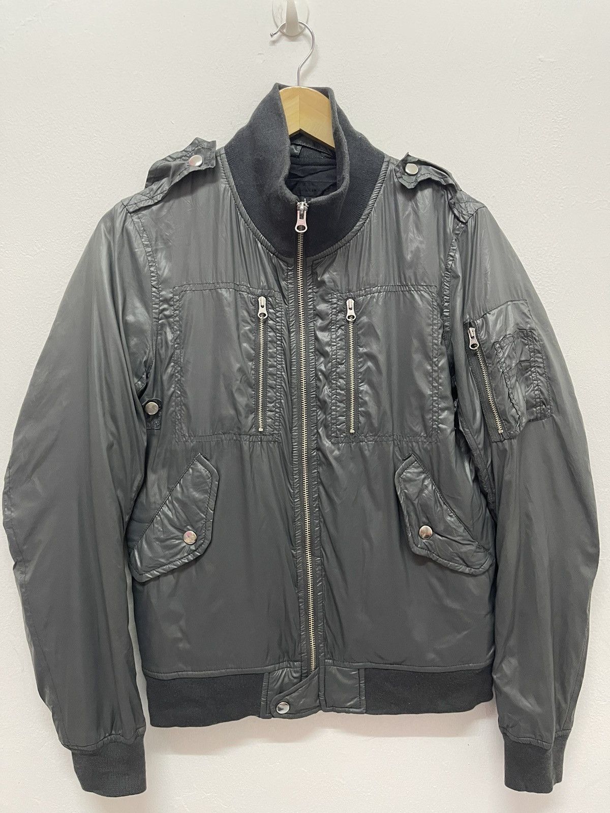 American Rag Vintage Parachute Bomber Zippers Jacket If Six Was nine Size US M / EU 48-50 / 2 - 2 Thumbnail