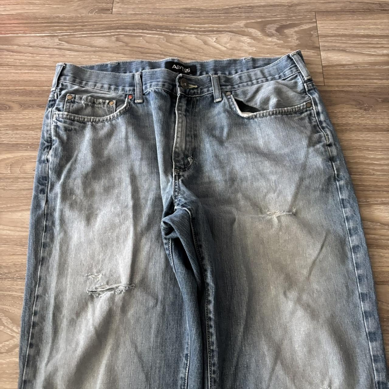 Japanese Brand Crazy Vintage Y2K/2000s Baggy Grunge Faded Wash Skater Denim Jeans! 36x32 Size US 35 - 5 Thumbnail