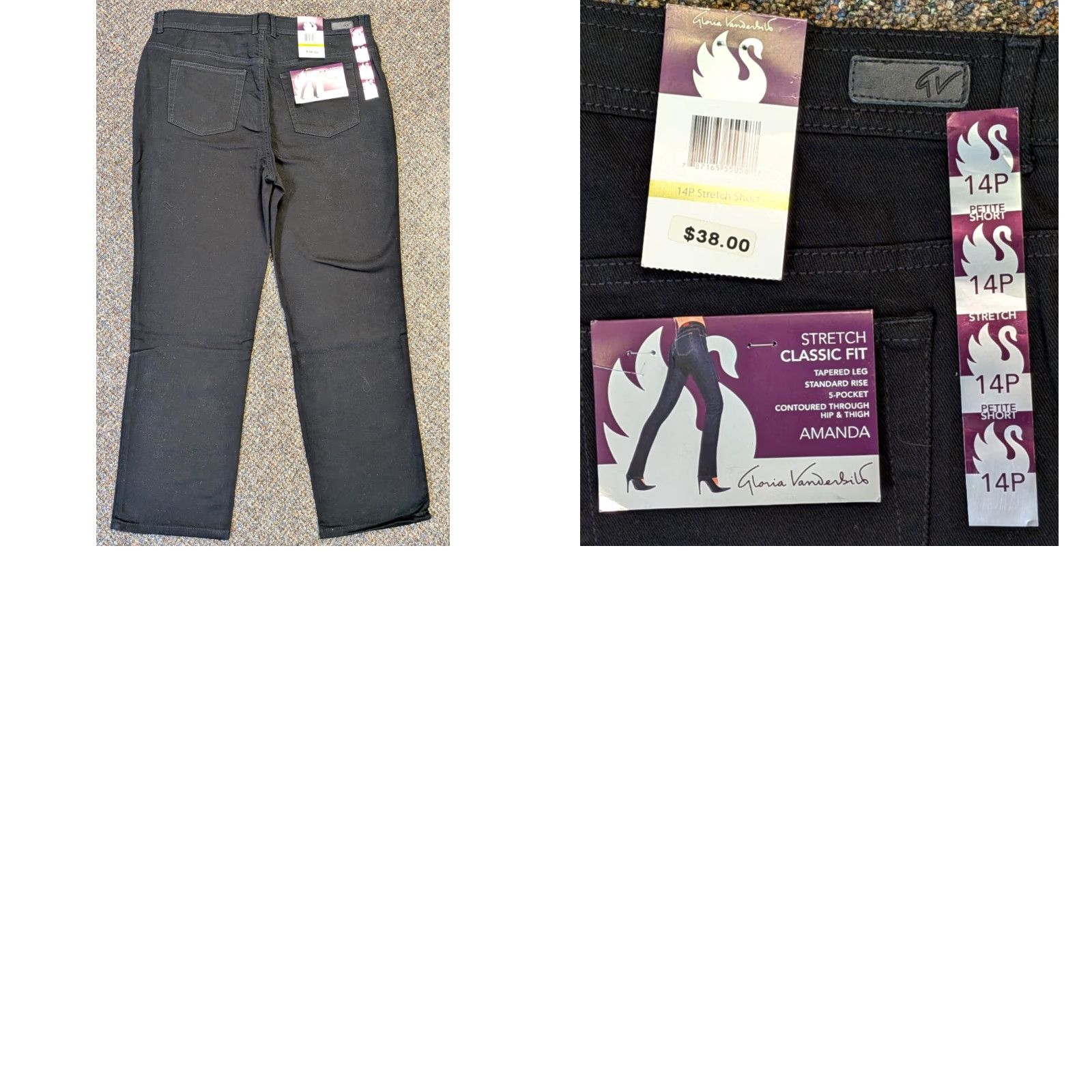 Gloria Vanderbilt VINTAGE Gloria Vanderbilt Amanda Classic Fit 14P Petite Stretch Short Womens Jeans Size 36" / US 14 / IT 50 - 8 Thumbnail