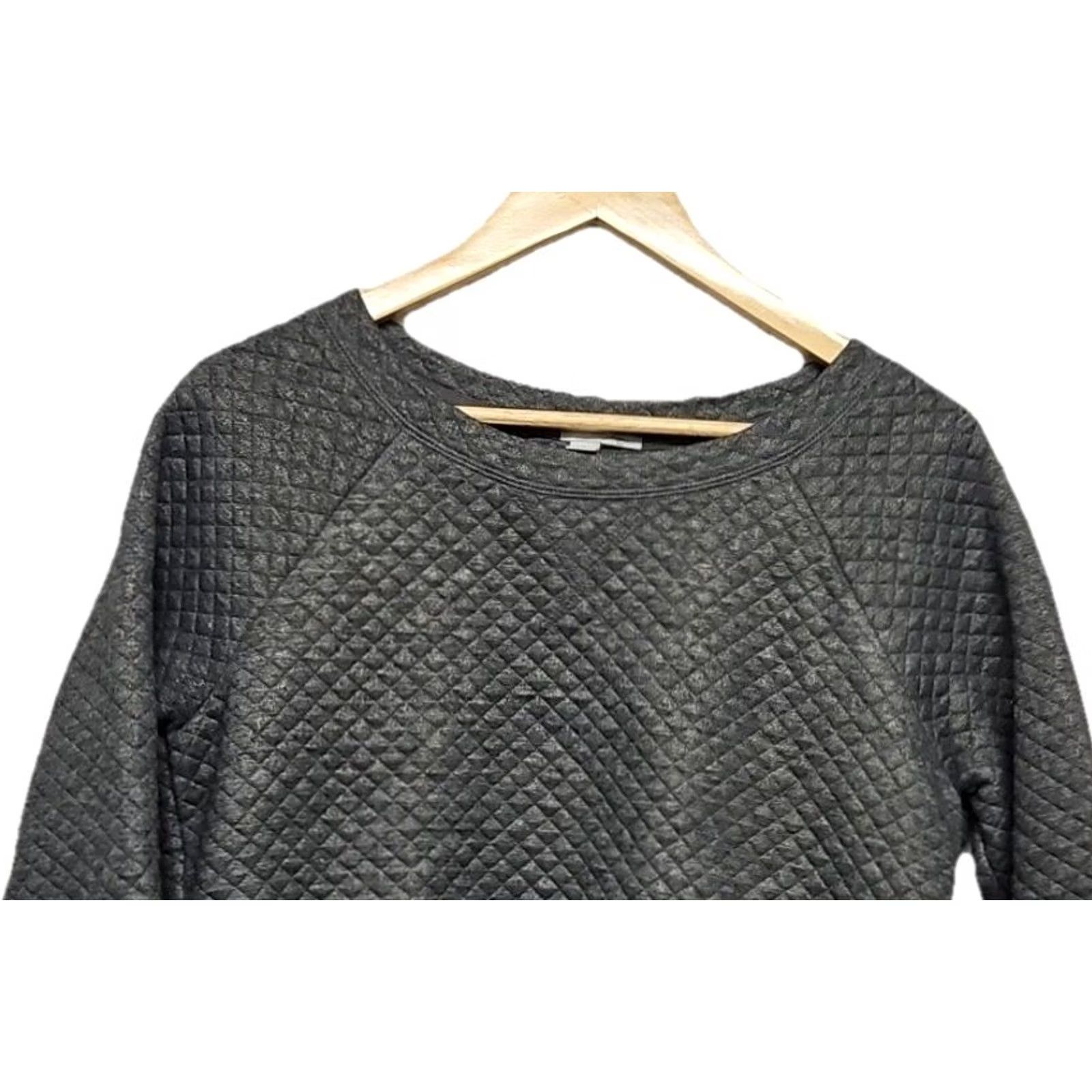 Vintage Halogen Quilted Knit Pullover Women’s Medium Gray Crewneck 3/4 Sleeve Knit Pullover Womens Medium Gray Quilted Knit Sweater Size M / US 6-8 / IT 42-44 - 2 Thumbnail