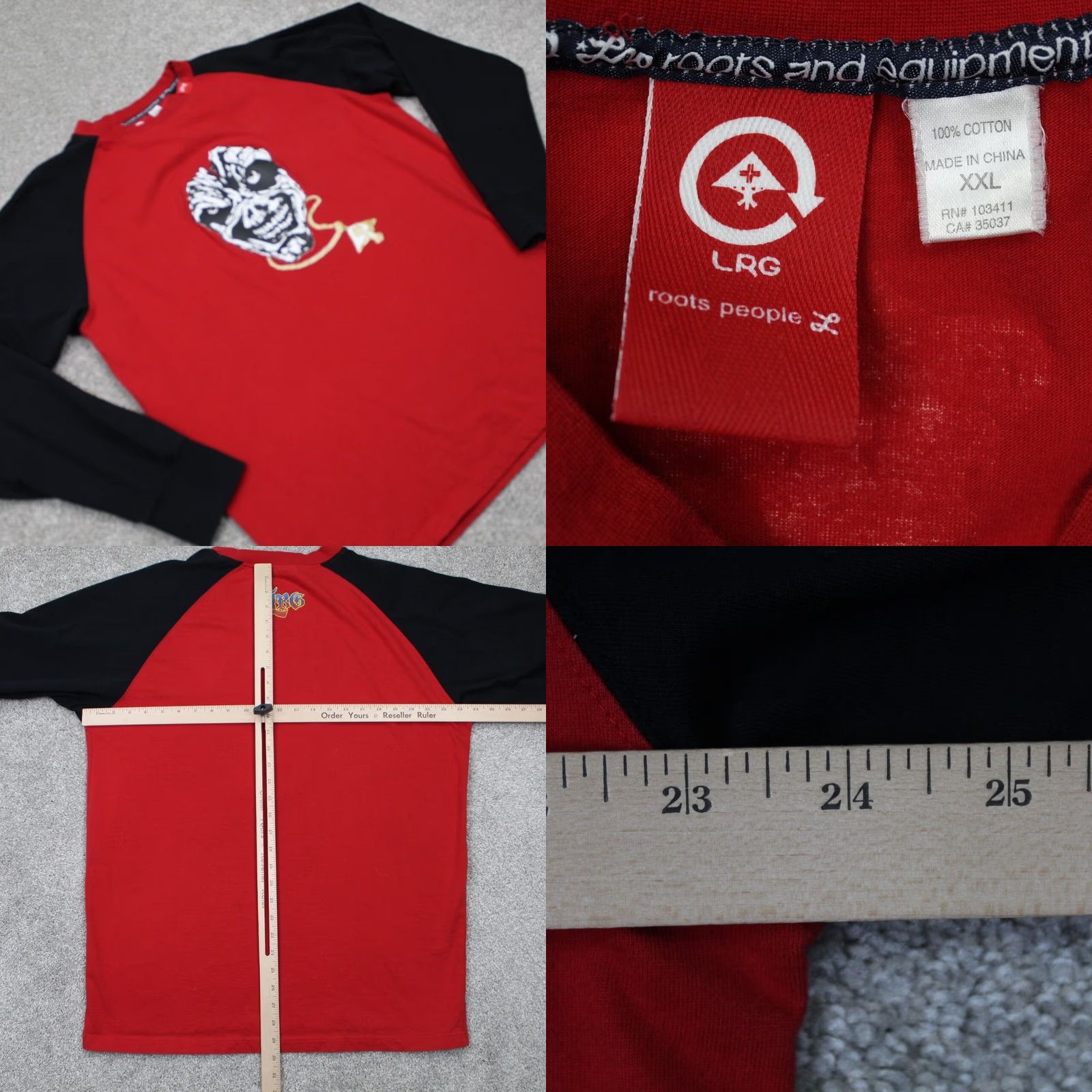 Vintage LRG Graphic Shirt Mens 2XL Red/Black 100% Cotton Long Sleeve Pullover Crew Neck T-Shirt Size US XXL / EU 58 / 5 - 8 Thumbnail