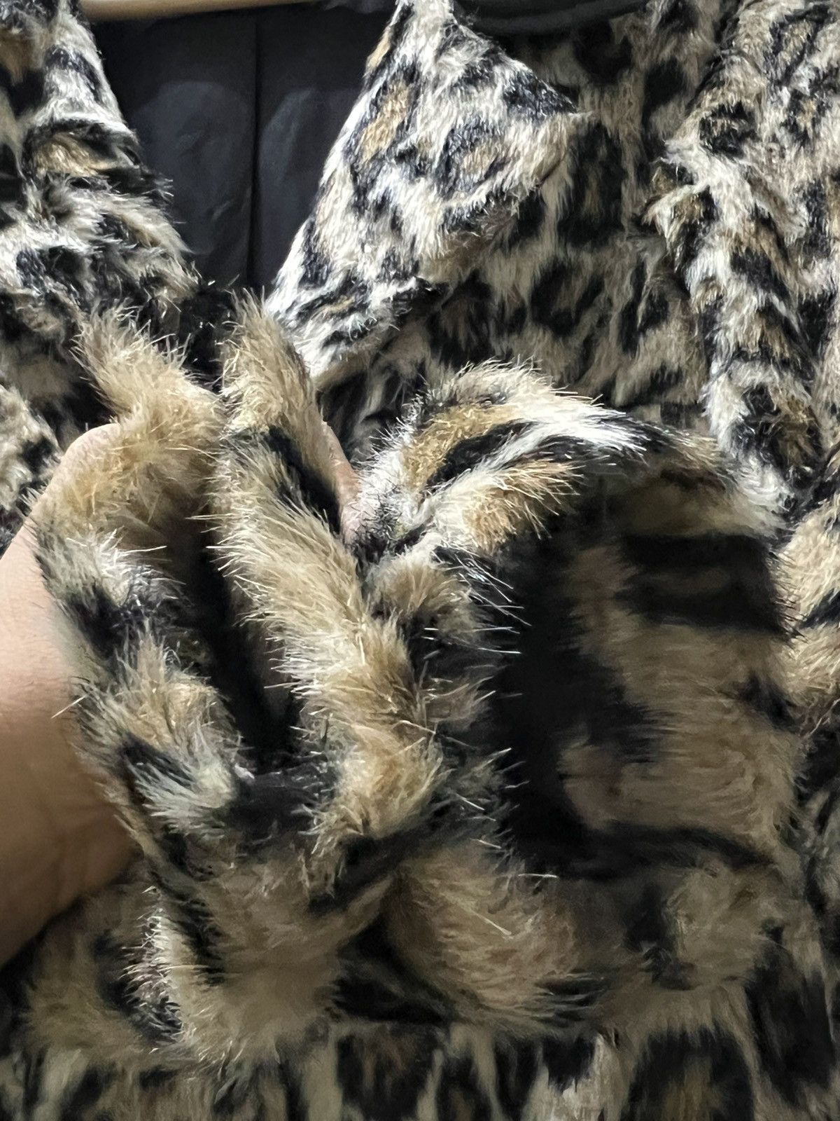 Guess GUESS Leopard Faux Fur Coat Black Collar Womens Size XS Size XS / US 0-2 / IT 36-38 - 5 Thumbnail