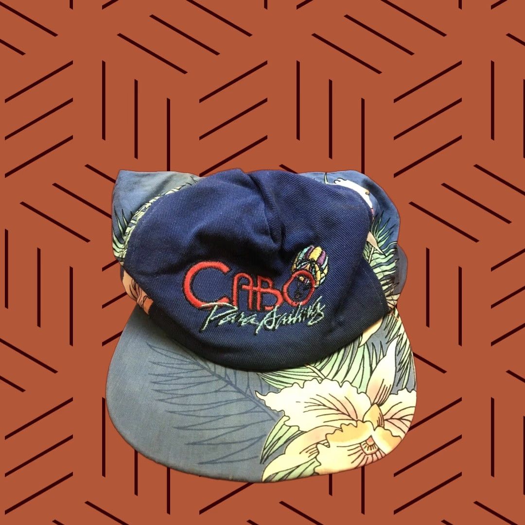 Chanel Vintage Cabo San Lucas Mexico Trucker Hat Baseball Cap Beige Cotton Embroidered Snapback 100% Cotton Men Size ONE SIZE - 1 Thumbnail