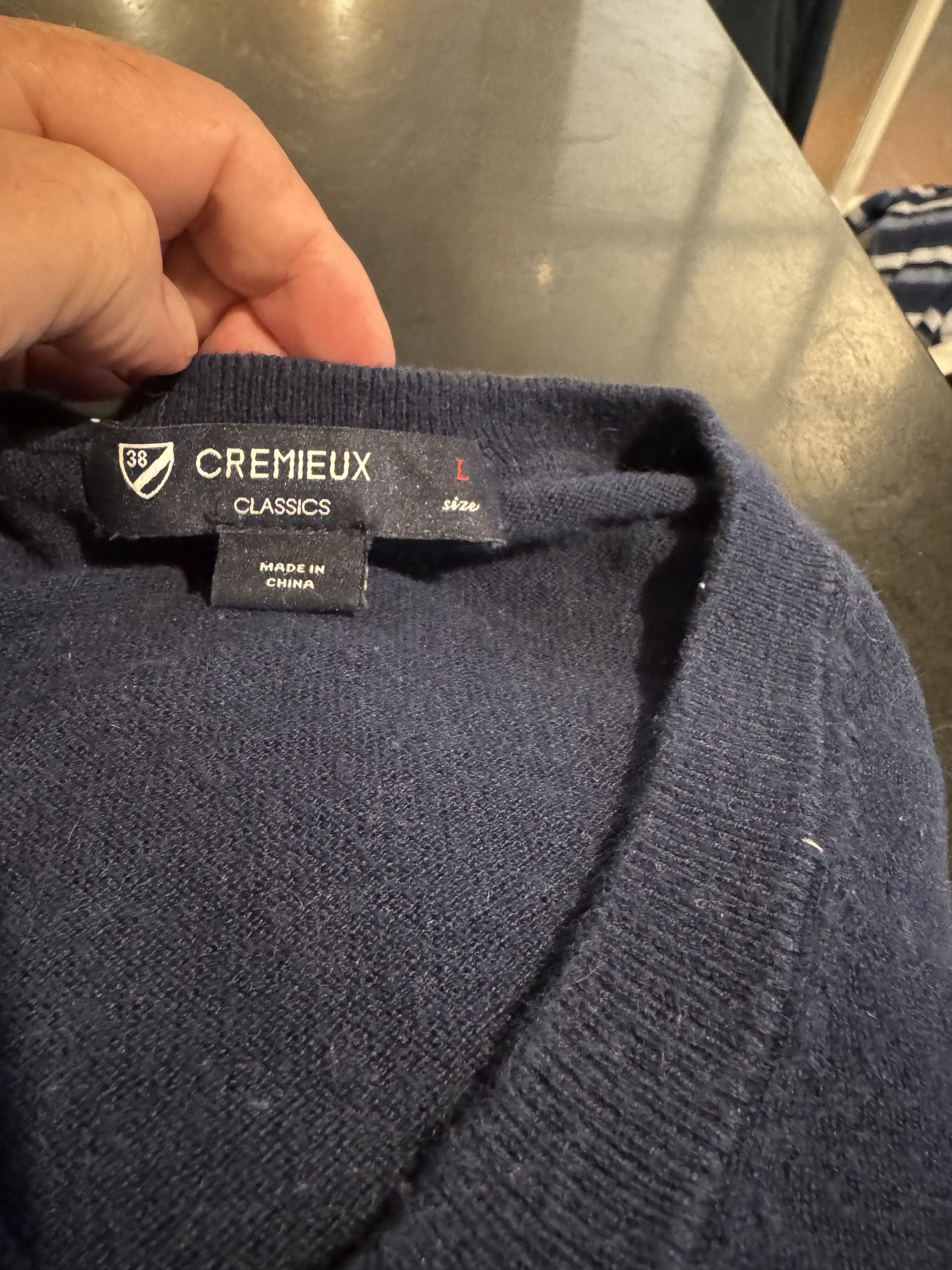 Daniel Cremieux Daniel Cremieus Black Cotton V-Neck Sweater. Large Size US L / EU 52-54 / 3 - 4 Thumbnail
