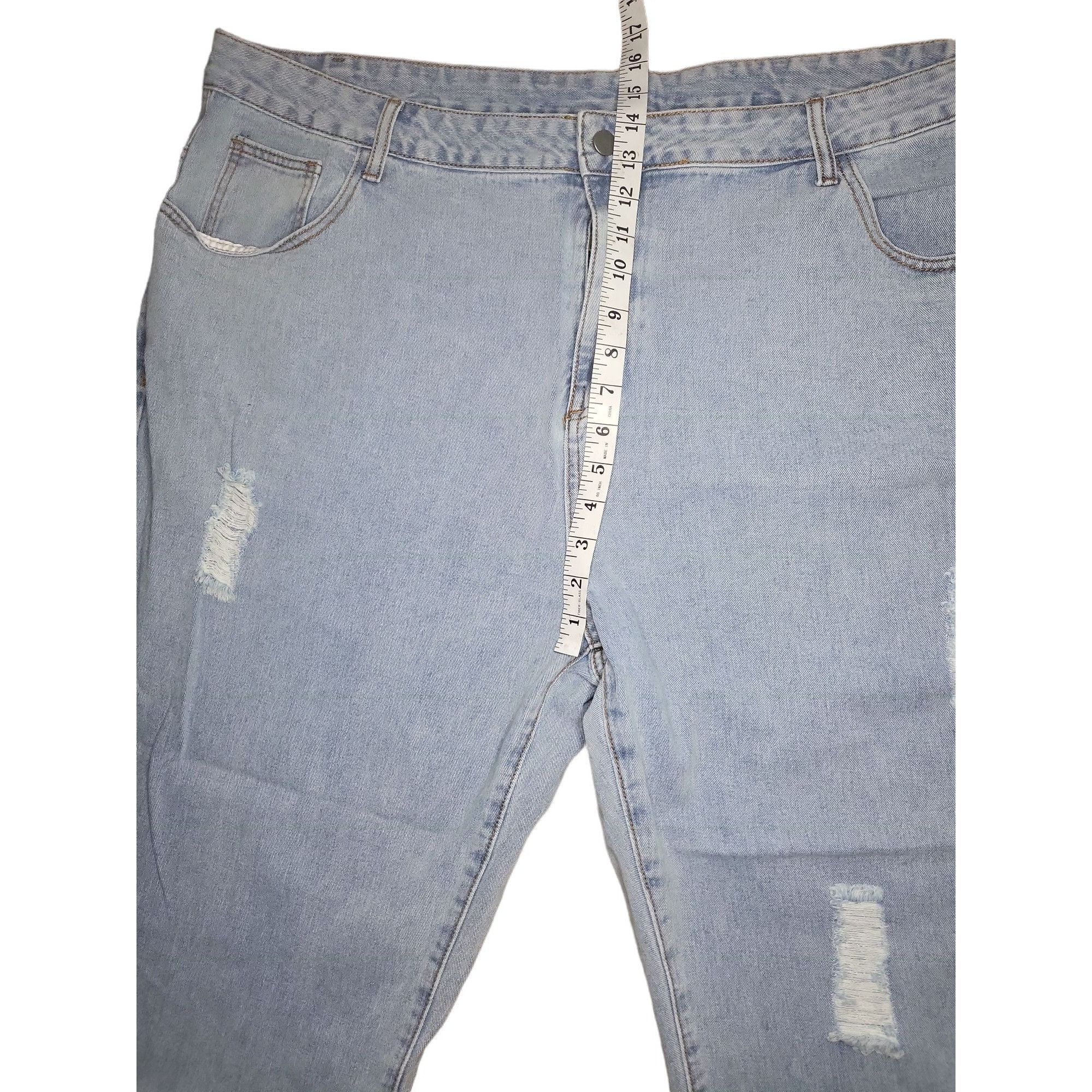 Shein Shein Jeans Women Sz 5X Denim Straight Leg Cropped Blue Plus Size 42" / US 20 - 5 Thumbnail