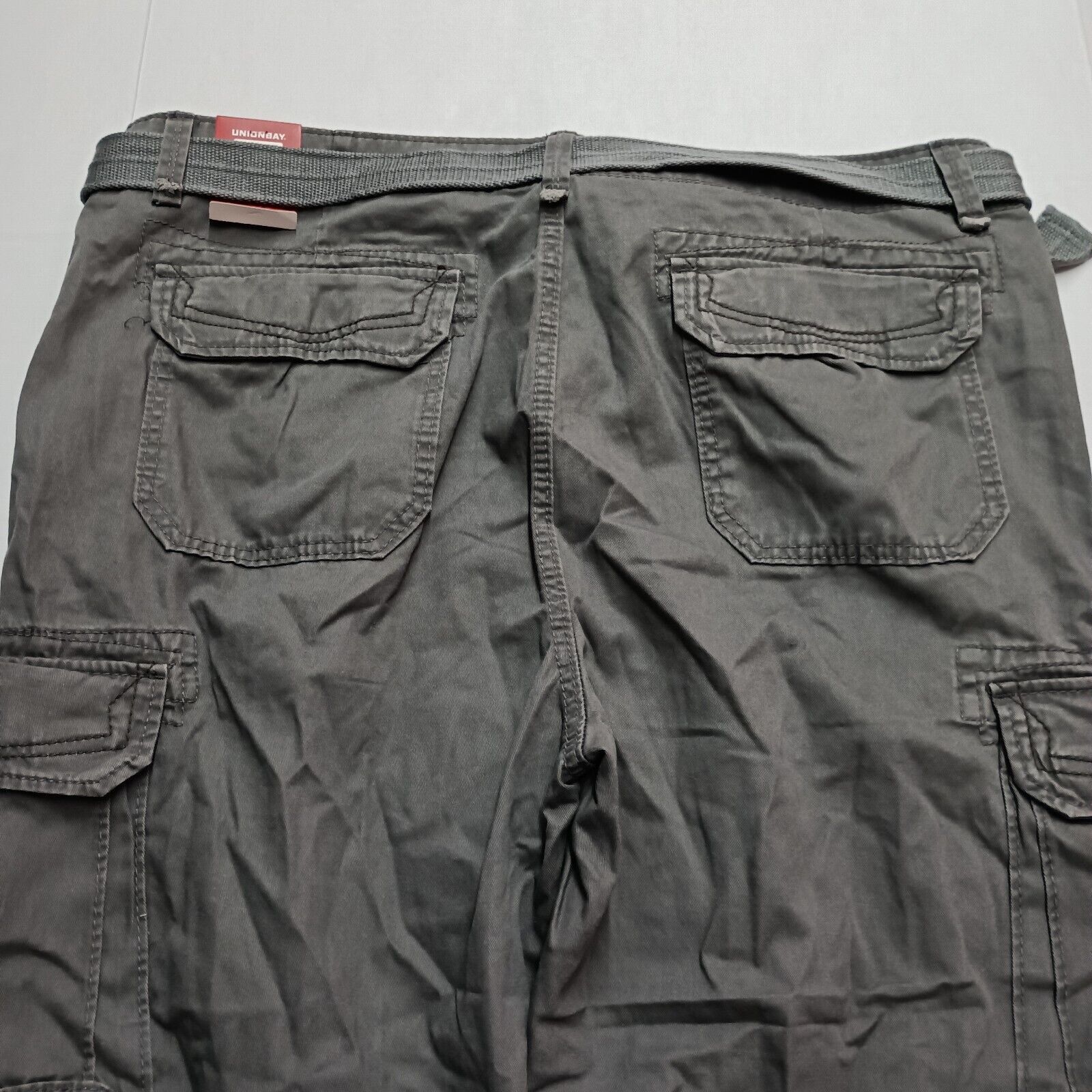 UNIONBAY Union Bay Cargo Pants Men's 44x30 Gray Goose + Belt Hiking Size US 44 / EU 60 - 7 Thumbnail