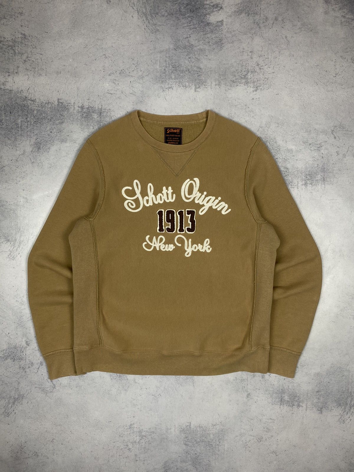 Schott Vintage Schott NYC Embroidered Logo Brown Sweatshirt Y2K Size US M / EU 48-50 / 2 - 2 Thumbnail