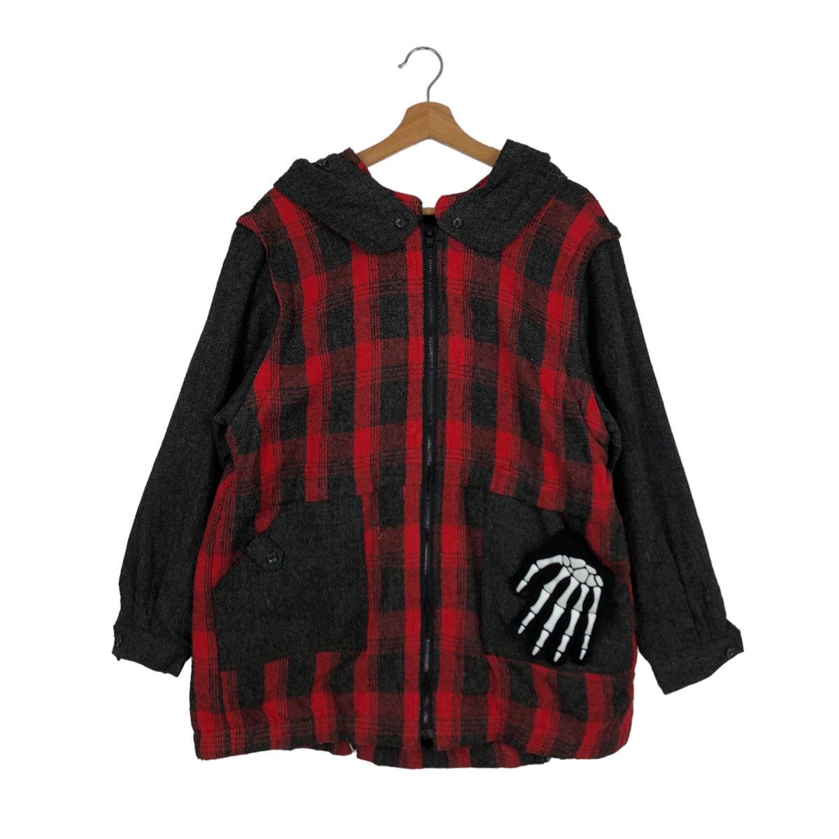 Japanese Brand PUNK WEAR TARTAN DESIGN CHERRY BEAR OVERSIZED JACKET Size US L / EU 52-54 / 3 - 1 Thumbnail