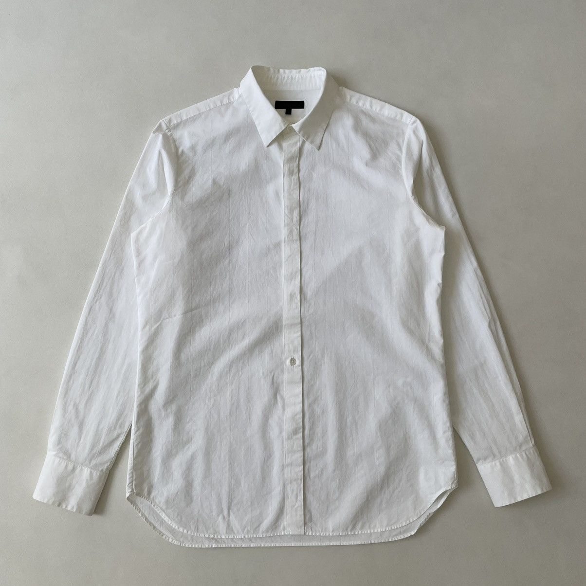 Ann Demeulemeester White Cotton Tonal Striped Shirt Size US M / EU 48-50 / 2 - 2 Thumbnail
