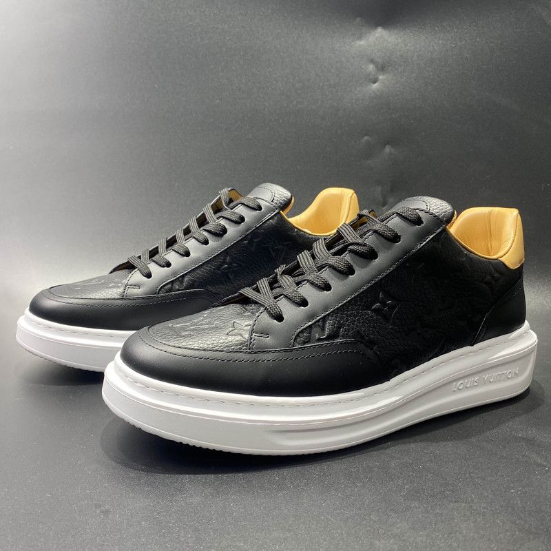 Louis Vuitton Louis Vuitton Black Leather Low-Top Sneakers 0079 Size US 8 / EU 41 - 1 Thumbnail