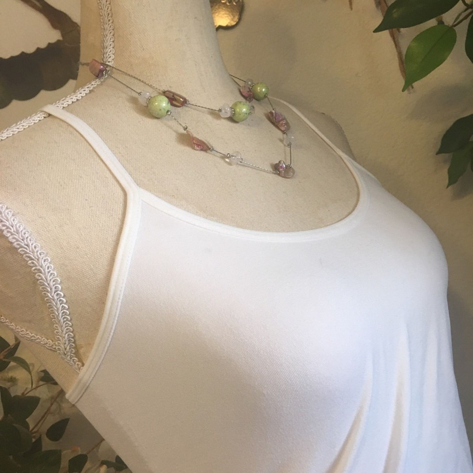 Jewelry Layered double strand beaded silver chain necklace Size ONE SIZE - 2 Thumbnail