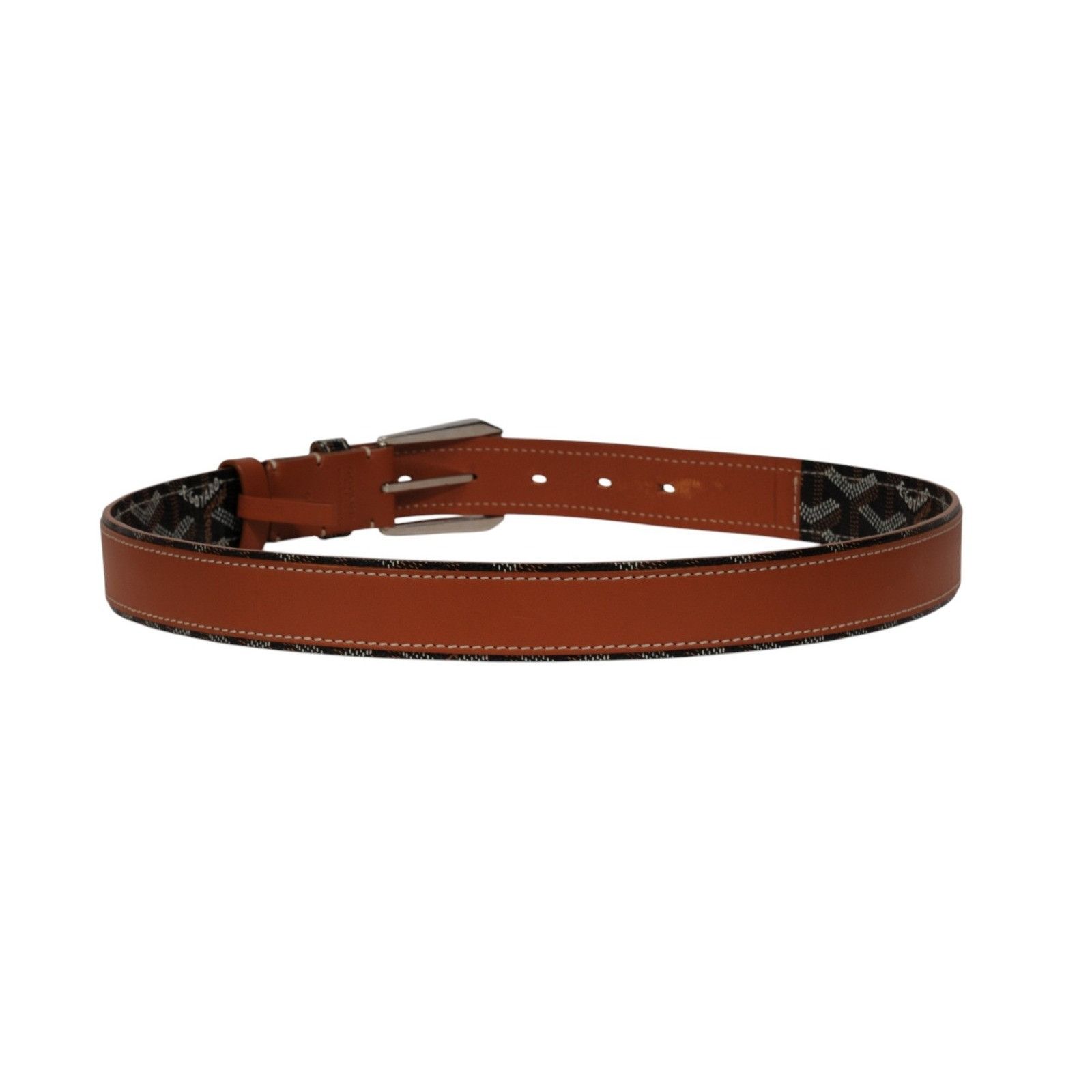 Goyard Fregate Belt 95 33 34 Black Brown Leather Goyardine - 02611 Size 34 - 8 Thumbnail