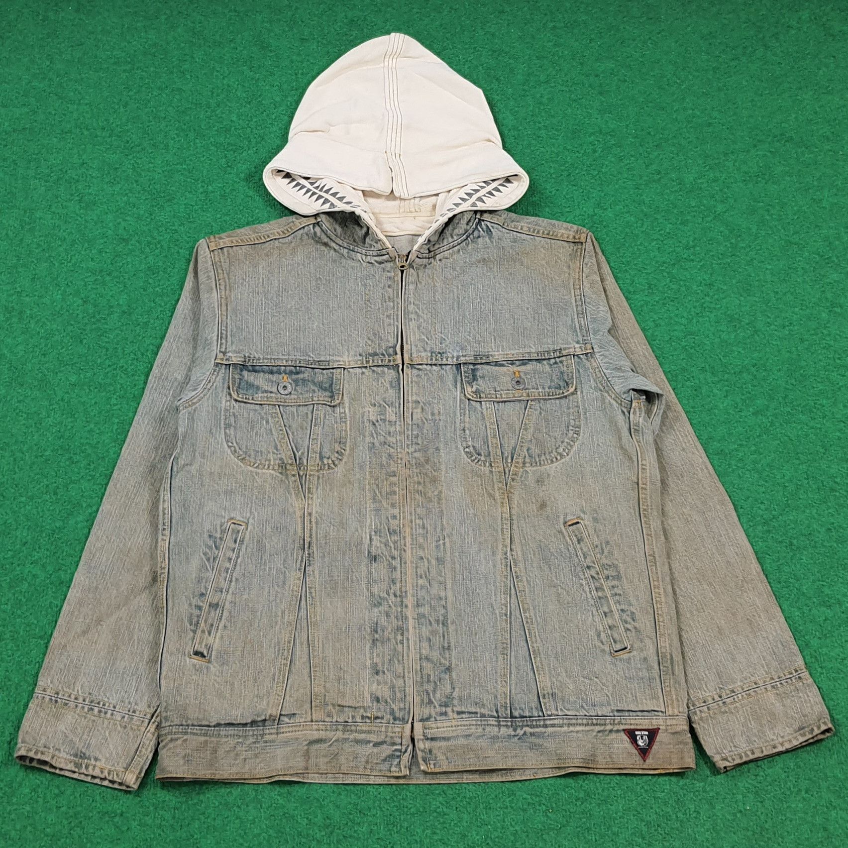 Vintage Vintage Roc Star Light Wash Denim Hoodie Jacket C308N9 Size US L / EU 52-54 / 3 - 1 Thumbnail