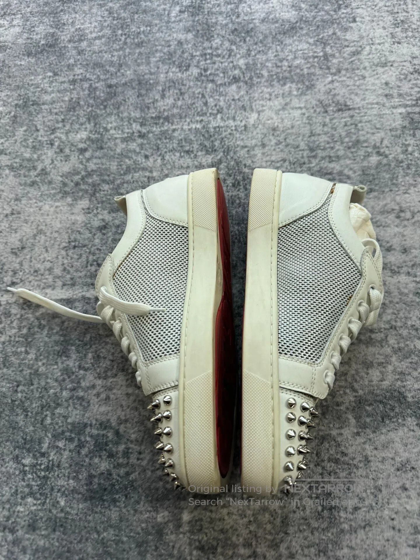 Christian Louboutin Christian Louboutin White Studded Sneakers. Size US 9.5 / IT 39.5 - 4 Thumbnail