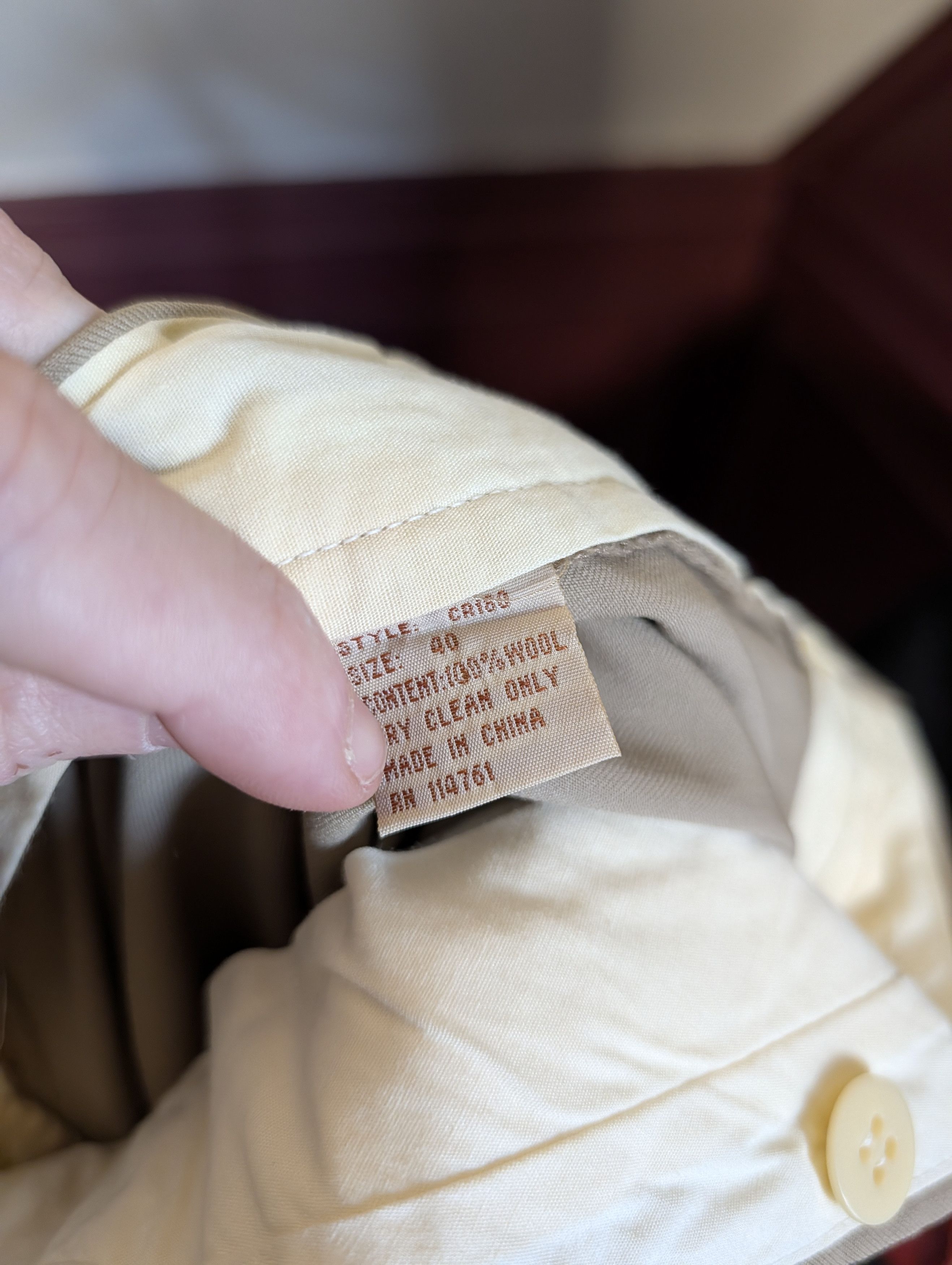 Barneys New York Vintage beige wool twill trousers / dress pants Size US 38 / EU 54 - 12 Thumbnail