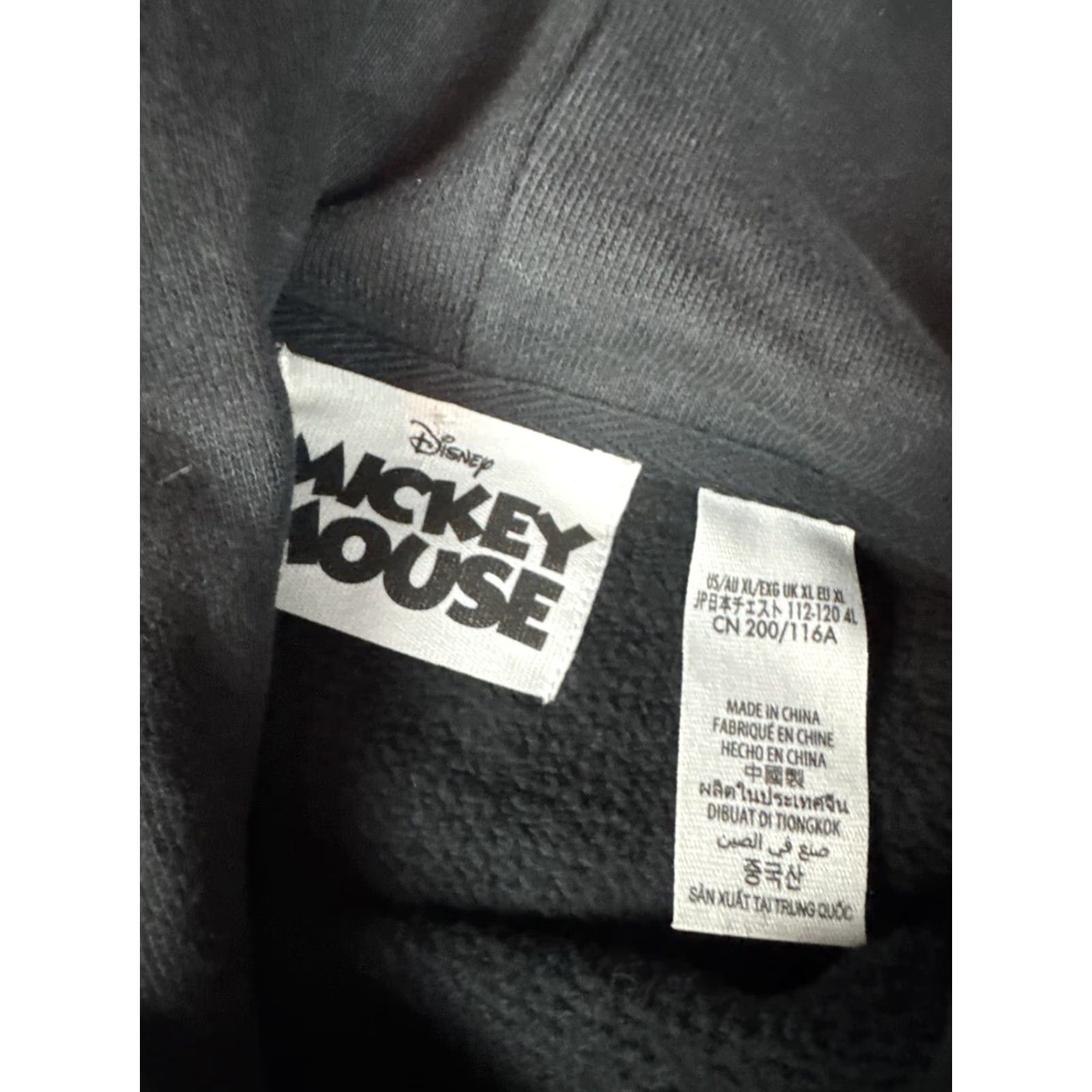 Disney Mickey Mouse Genuine Mousewear Pullover Hoodie Adults XL Embroidered Black Size US XL / EU 56 / 4 - 3 Thumbnail