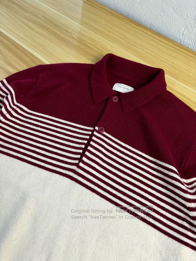 Aime Leon Dore Aime Leon Dore Striped Knit Wool Blend Polo Neck Sweater Size US S / EU 44-46 / 1 - 3 Thumbnail