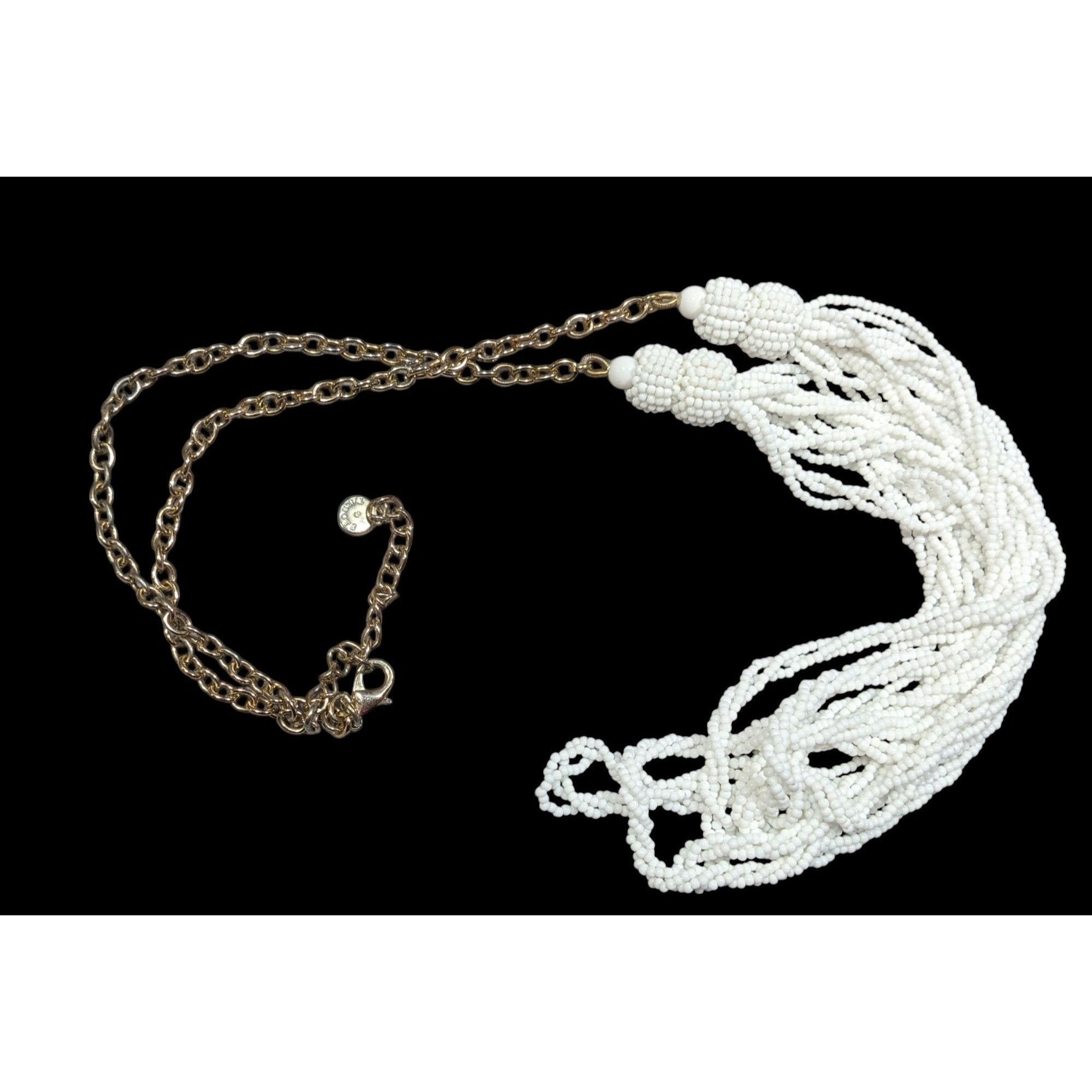 Talbots Talbots Preppy White Glass Bead Twisted Strand Necklace Size ONE SIZE - 4 Thumbnail